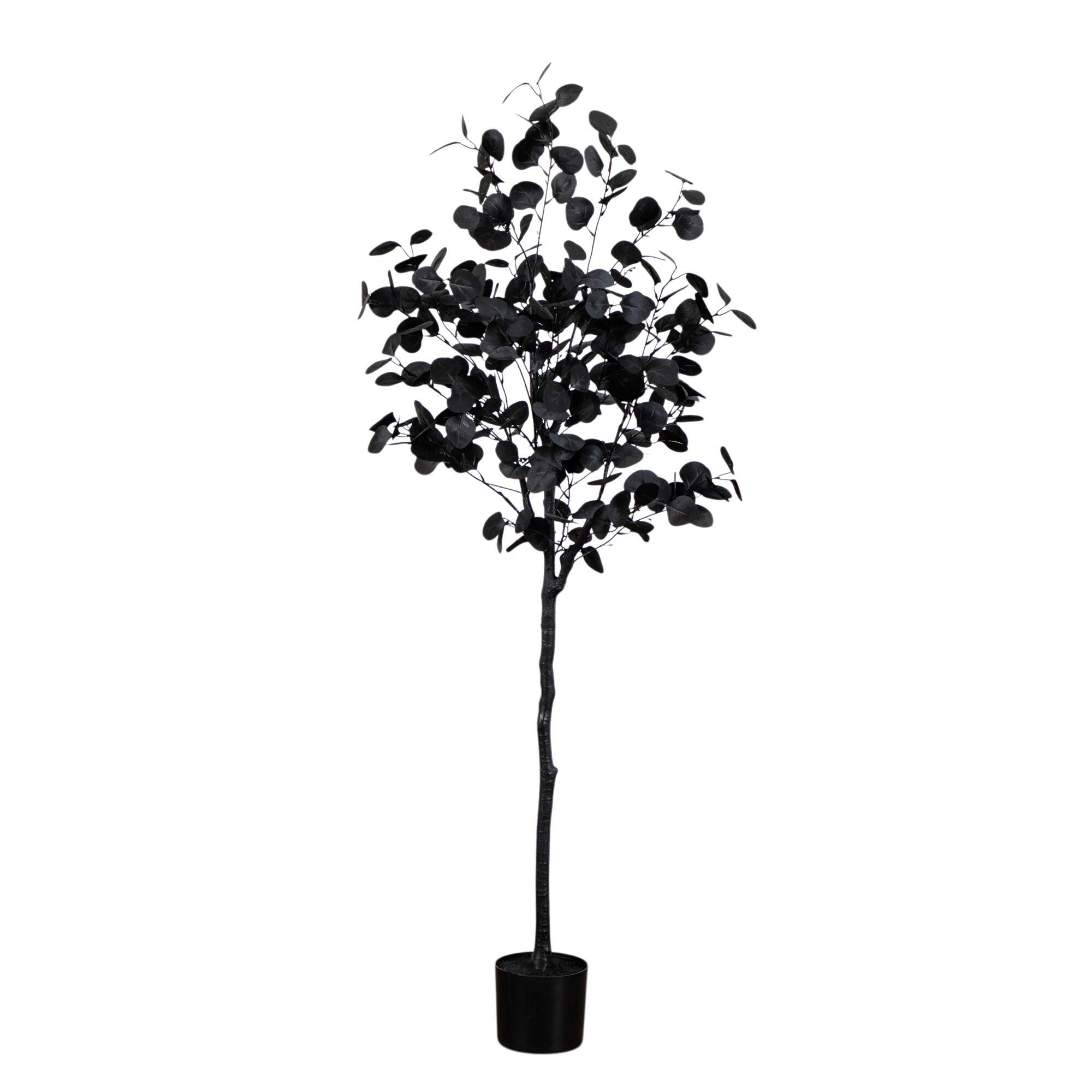 5ft. Artificial Halloween Black Eucalyptus Tree