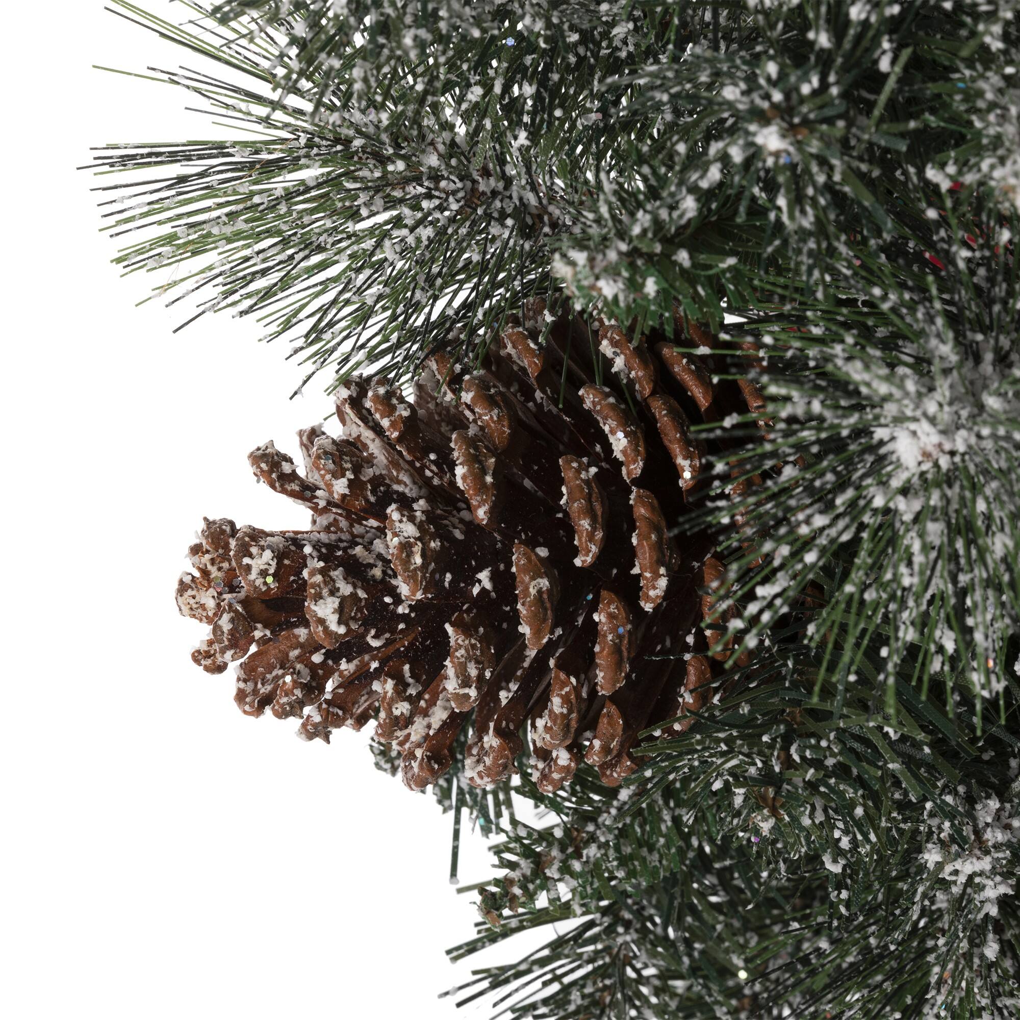 Glitzhome&#xAE; 24&#x22; LED Glittered Pinecone Christmas Wreath