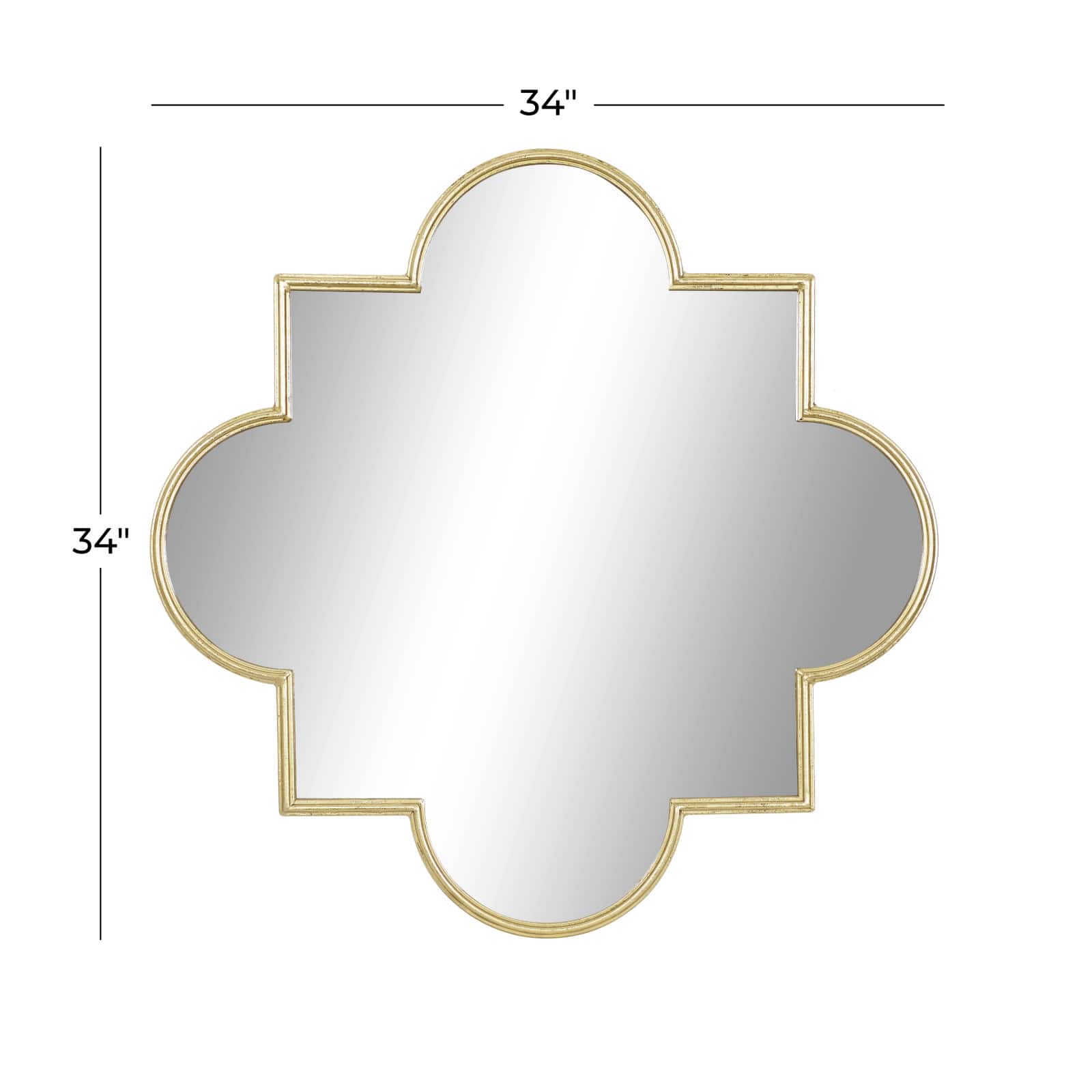 Gold Metal Contemporary Mirror, 34" x 1" x 34"