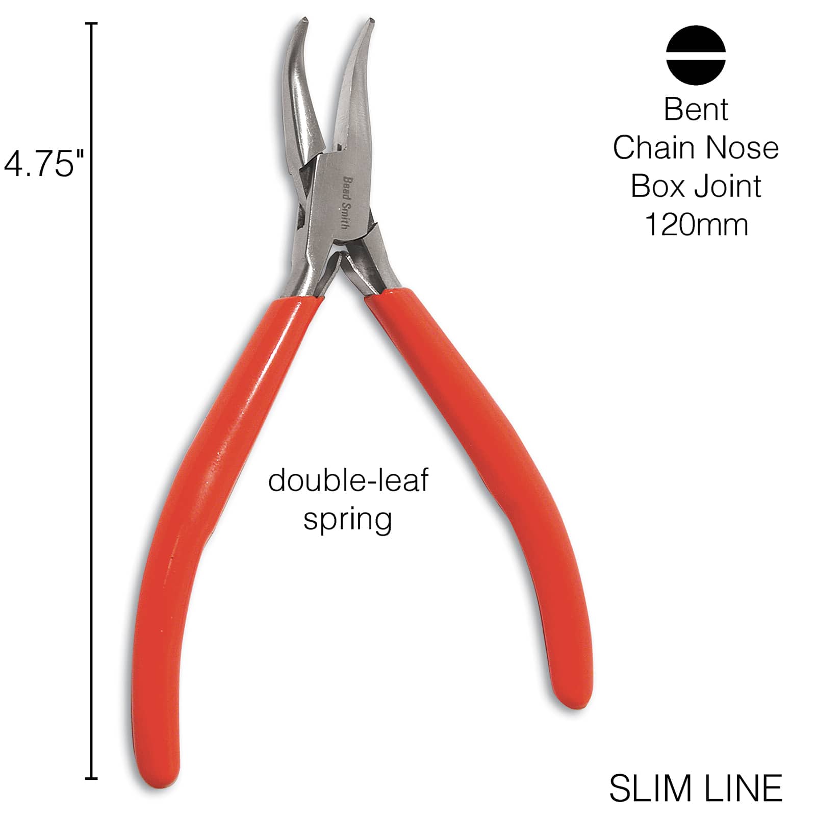 The Beadsmith&#xAE; 4.75&#x22; Red Bent Chain Nose Pliers