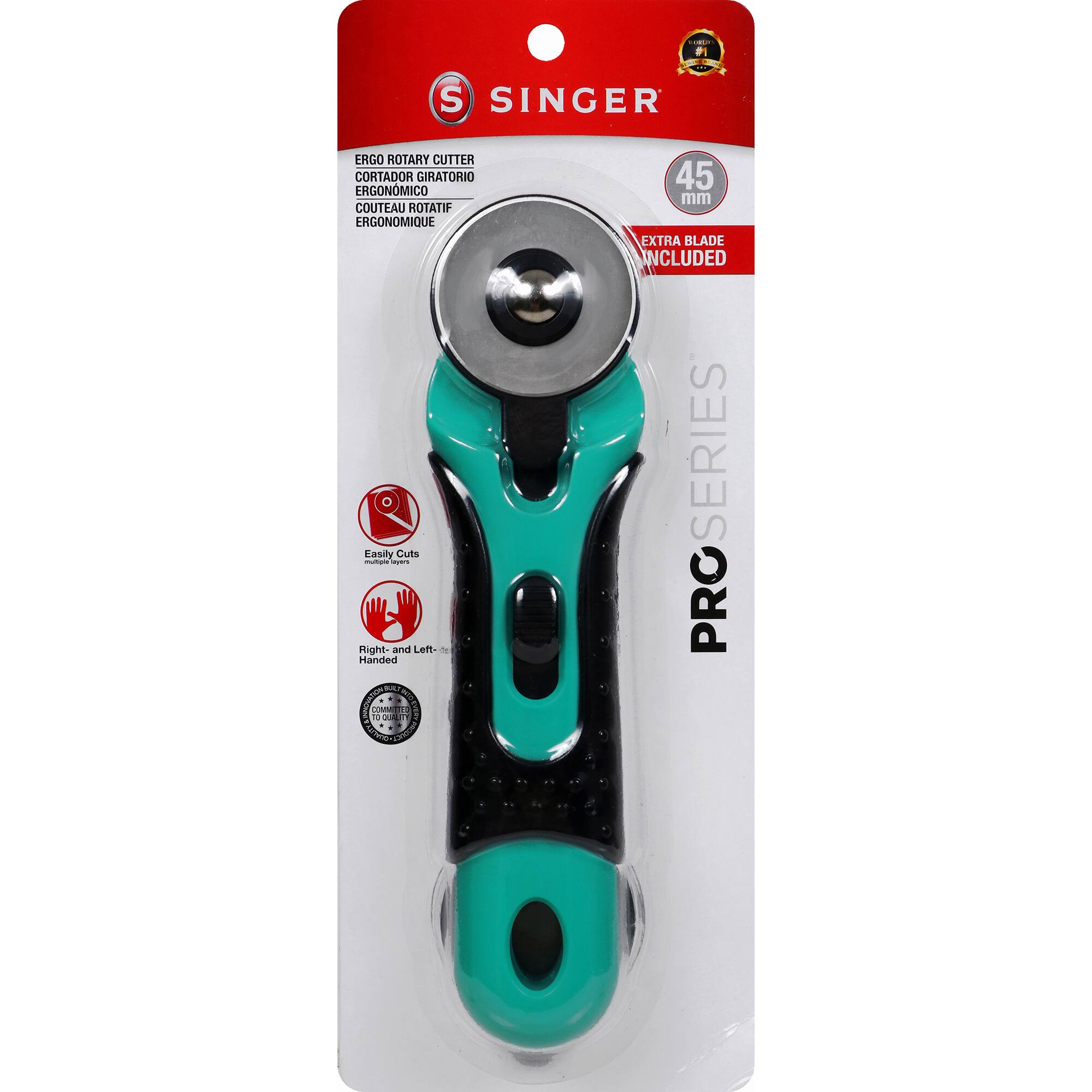 SINGER&#xAE; ProSeries 45mm Stick Rotary Cutter with Ergonomic Handle &#x26; Blade Replacement