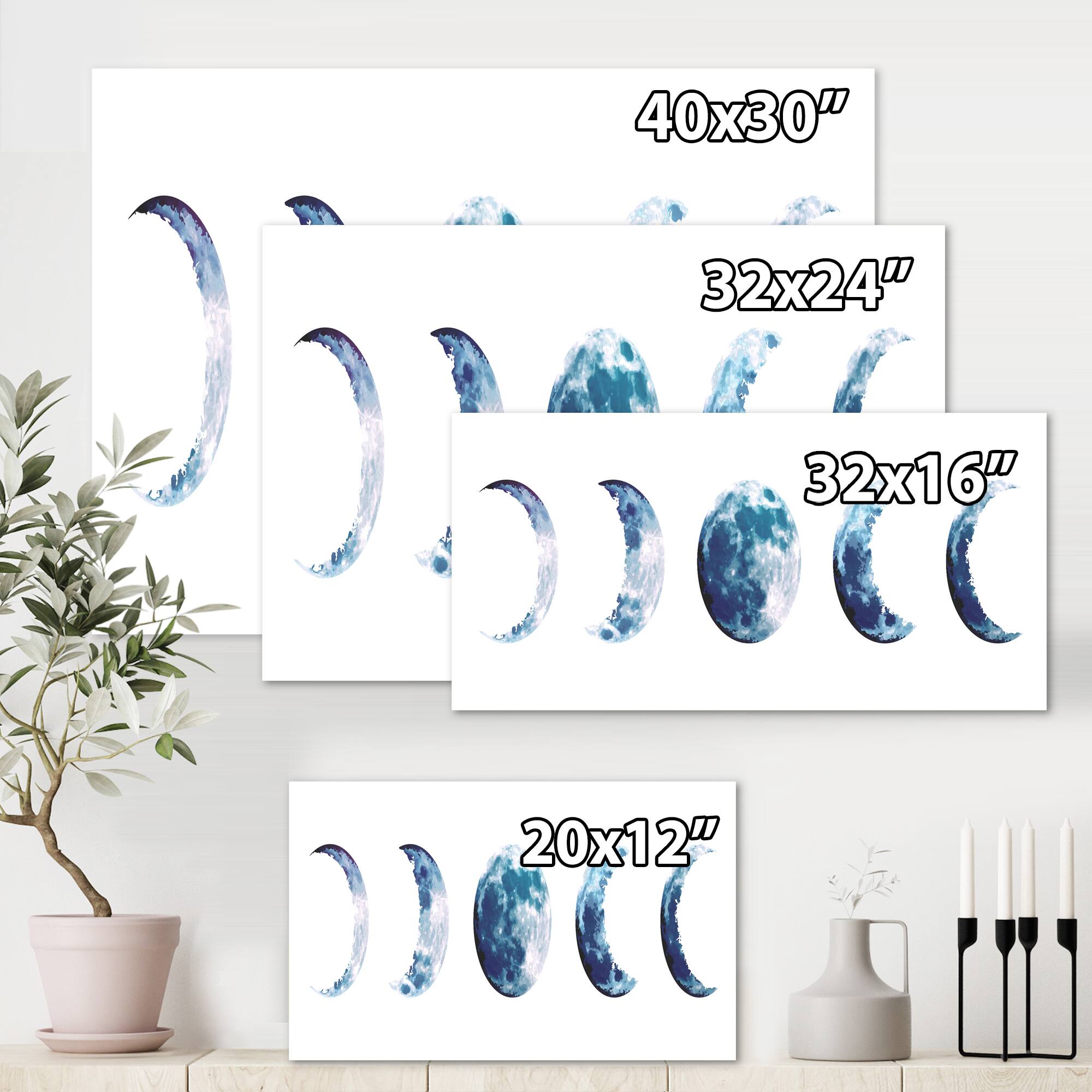 Designart - Magic Blue Moon Phases