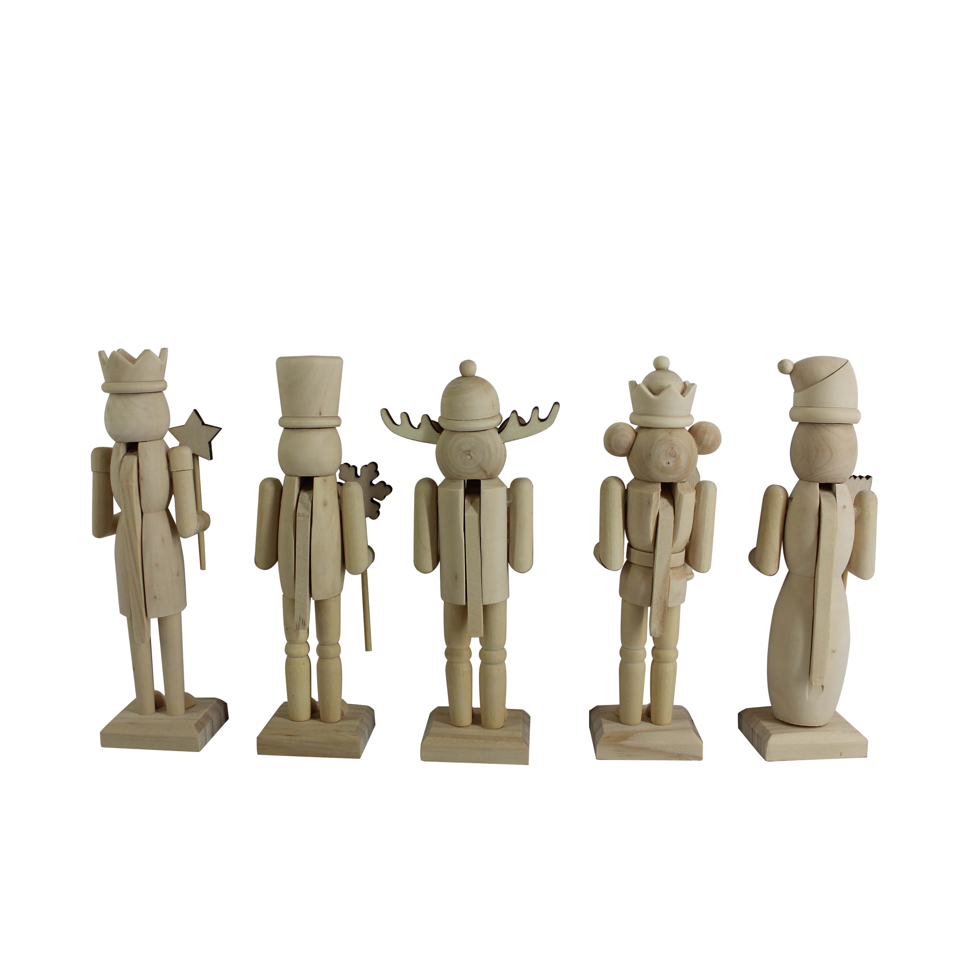 6&#x22; Whimsical 5 Piece DIY Pinewood Nutcracker Set by Make Market&#xAE;