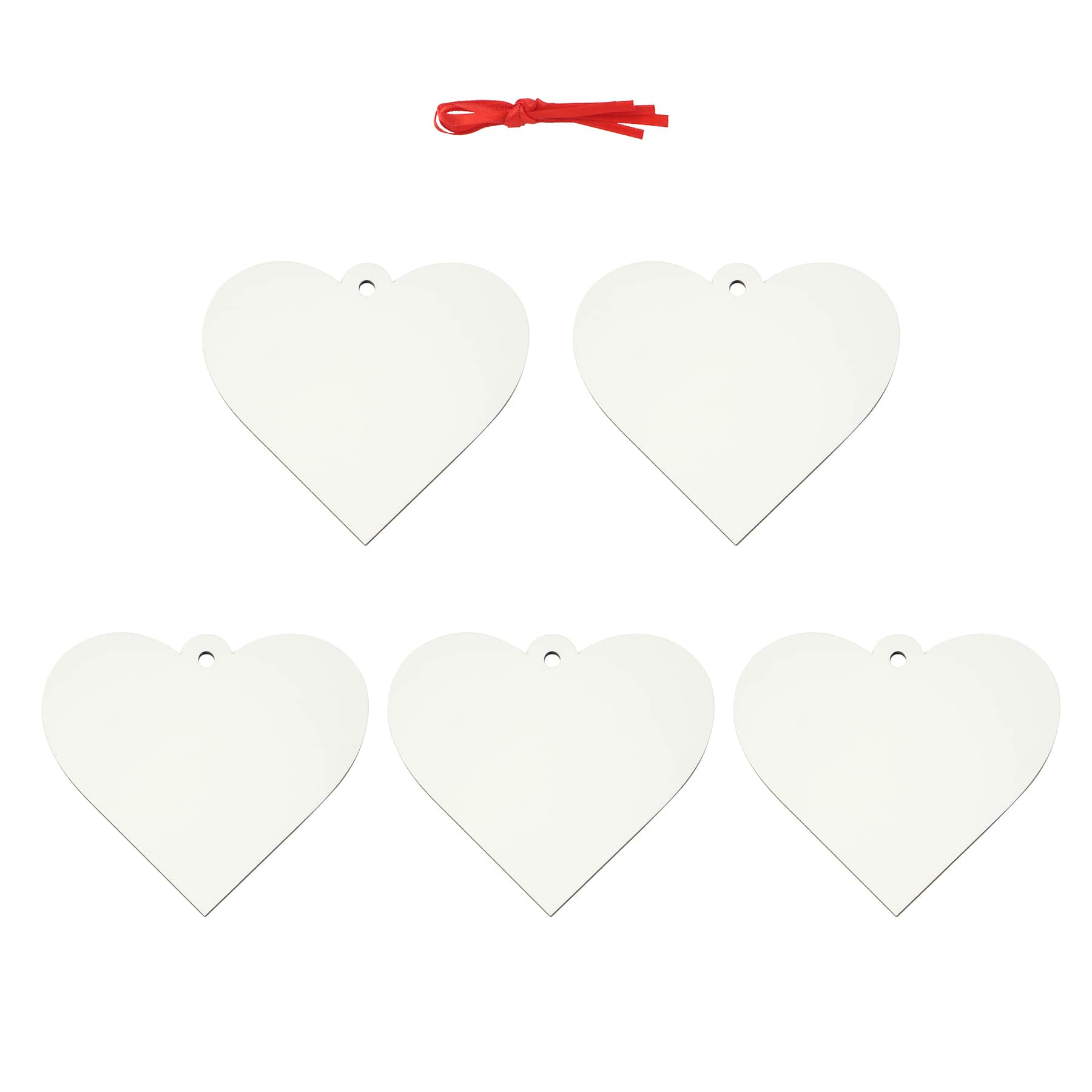 3.5&#x22; Heart Hardboard Sublimation Ornaments, 5ct. by Make Market&#xAE;