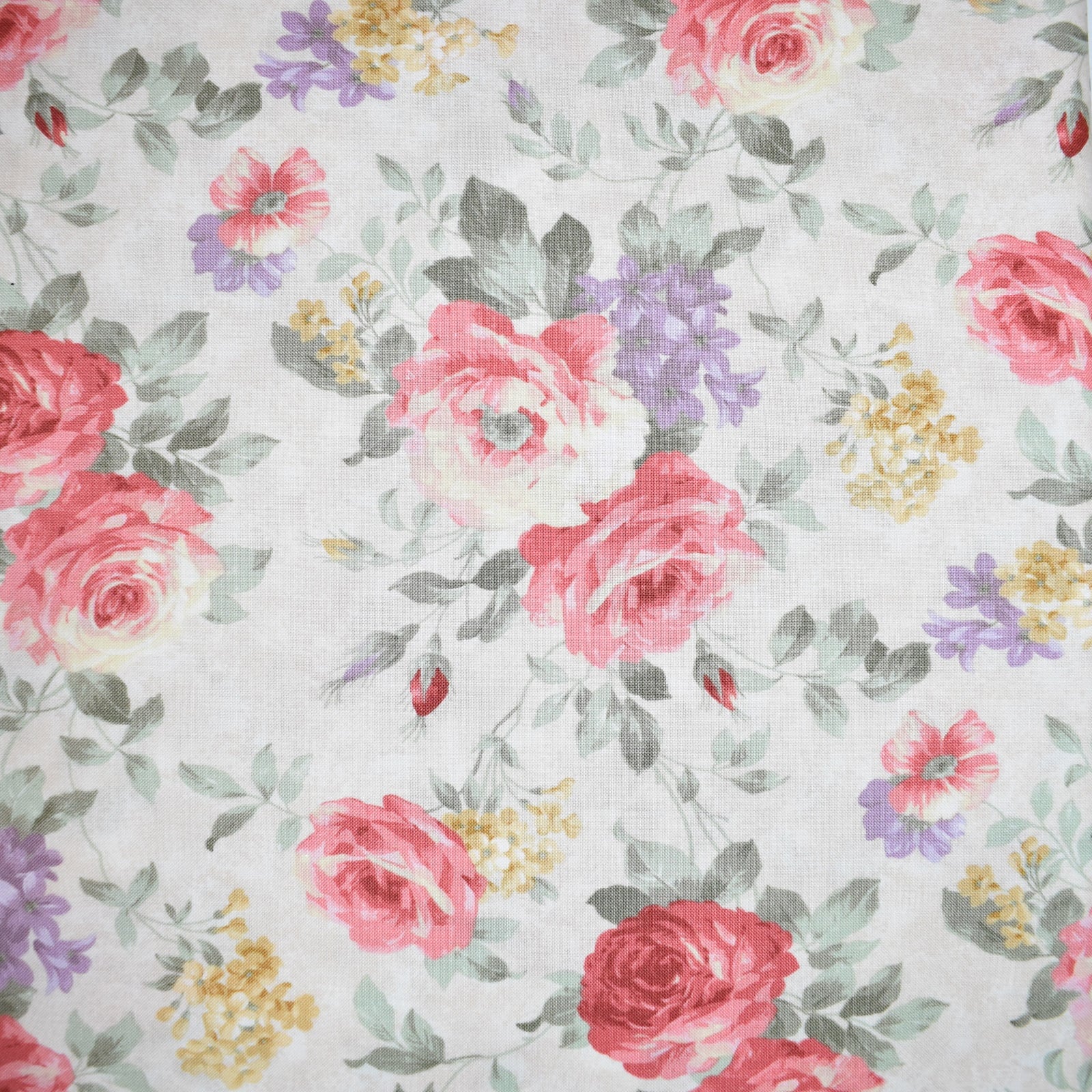 Darice&#xAE; Cream Rose Floral Cotton Fabric