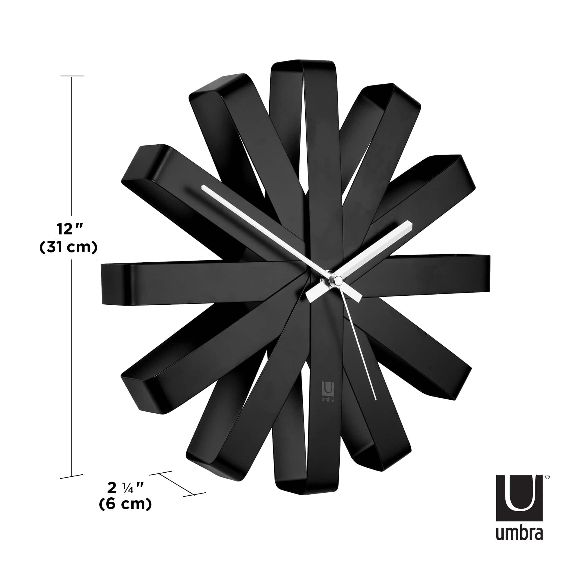 Umbra 12&#x22; Black Ribbon Round Wall Clock