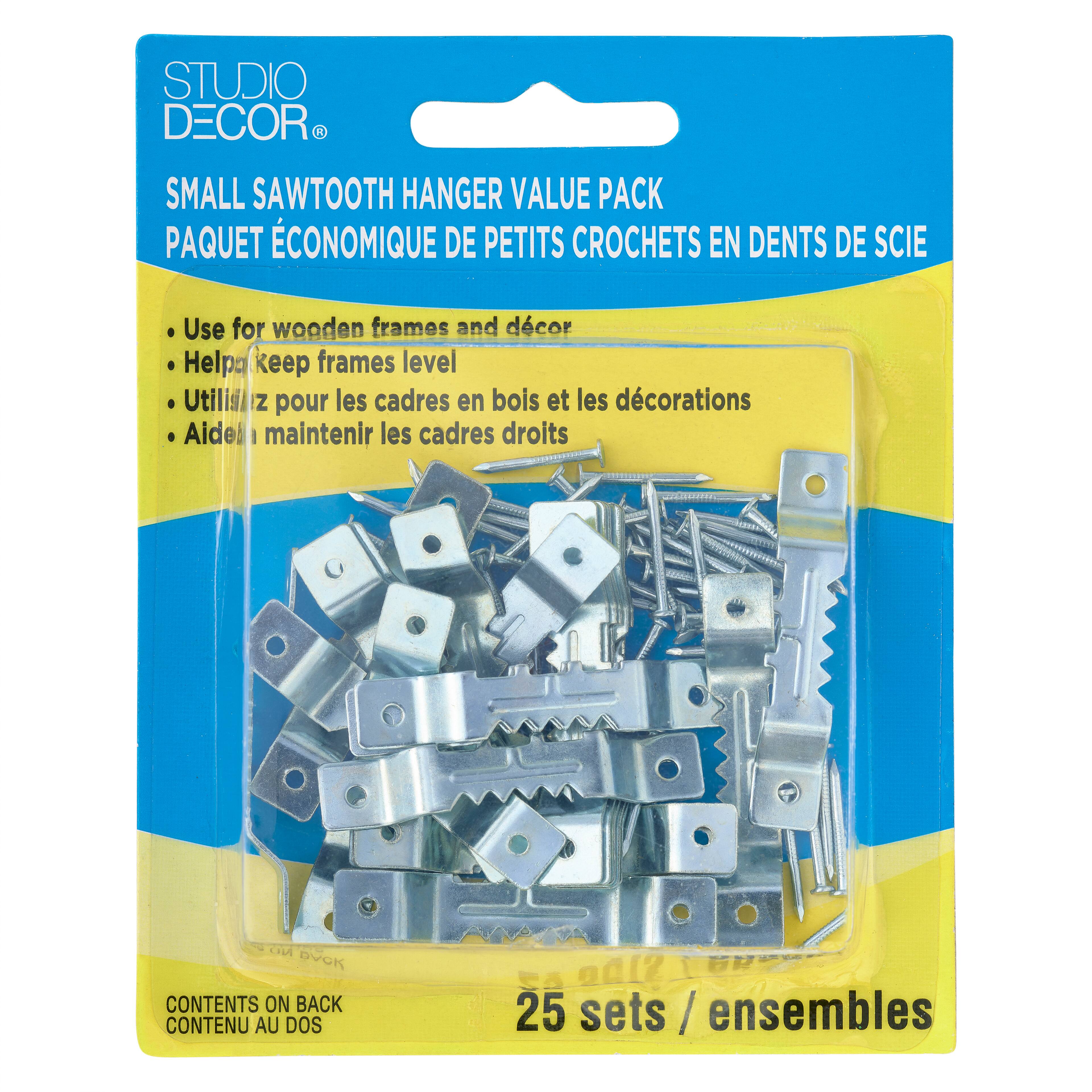 12 Packs: 25 ct. (300 total) Silver Small Sawtooth Hanger Value Pack by Studio D&#xE9;cor&#xAE;