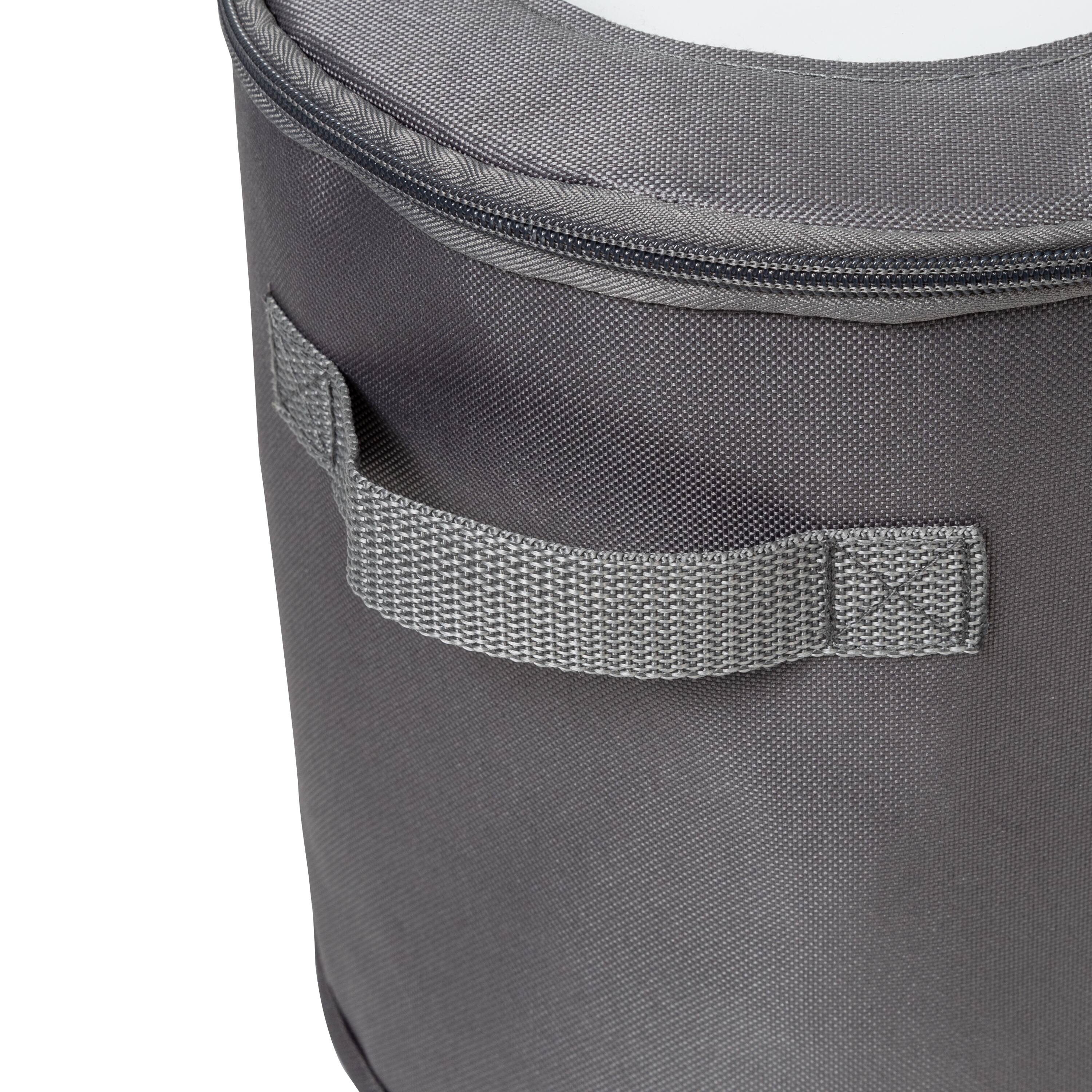 Honey Can Do 12" Gray Round Dinnerware Storage Box