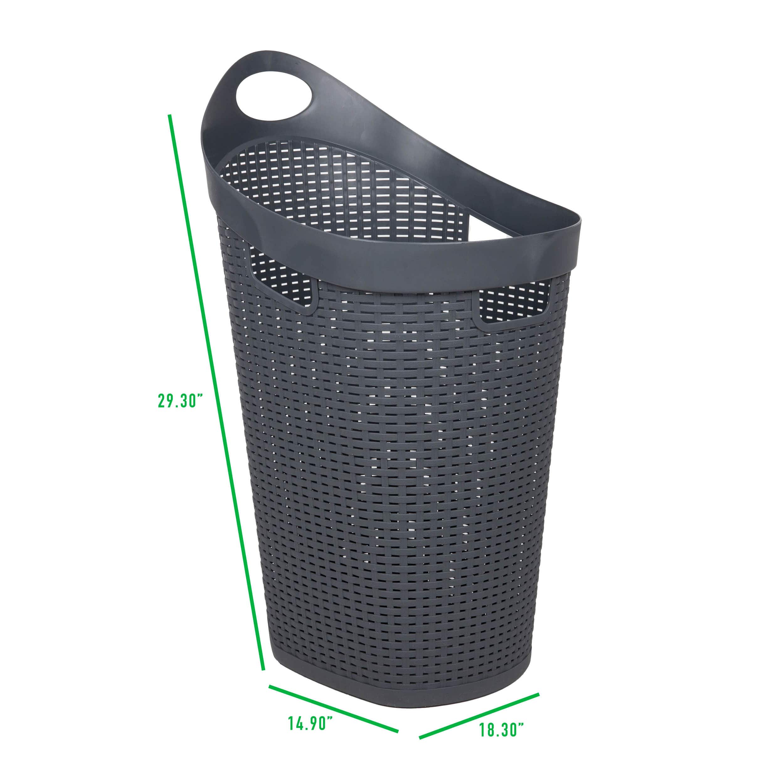 Mind Reader 60L Wheeled Hamper with Cutout Handle