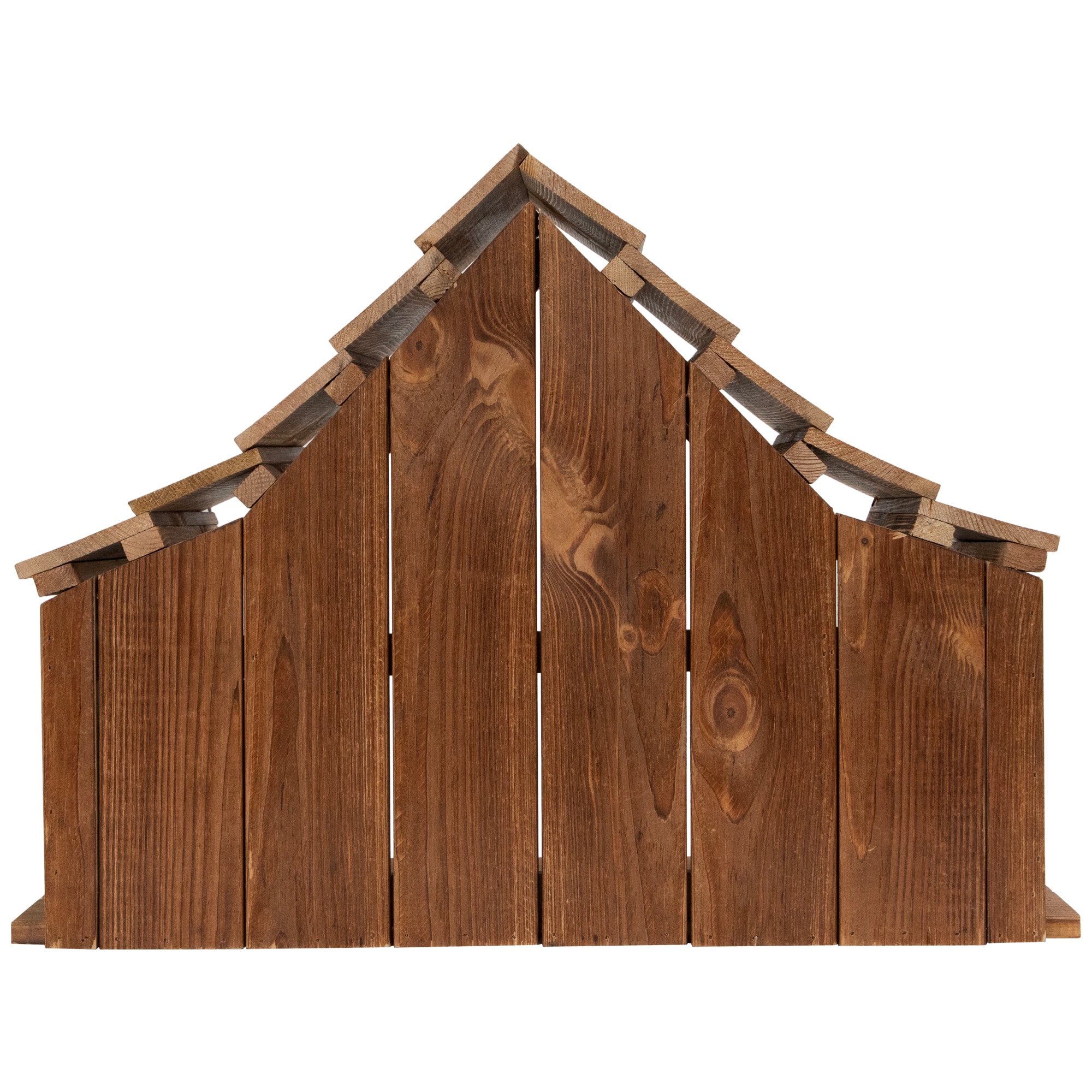 Wooden Nativity Stable with Railing - 20.25"