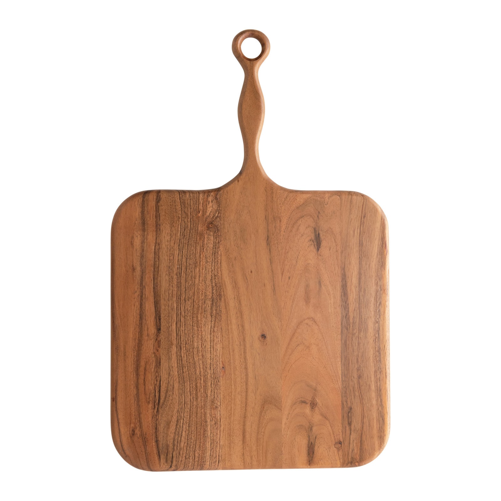 Acacia Wood Square Cutting Board with Handle