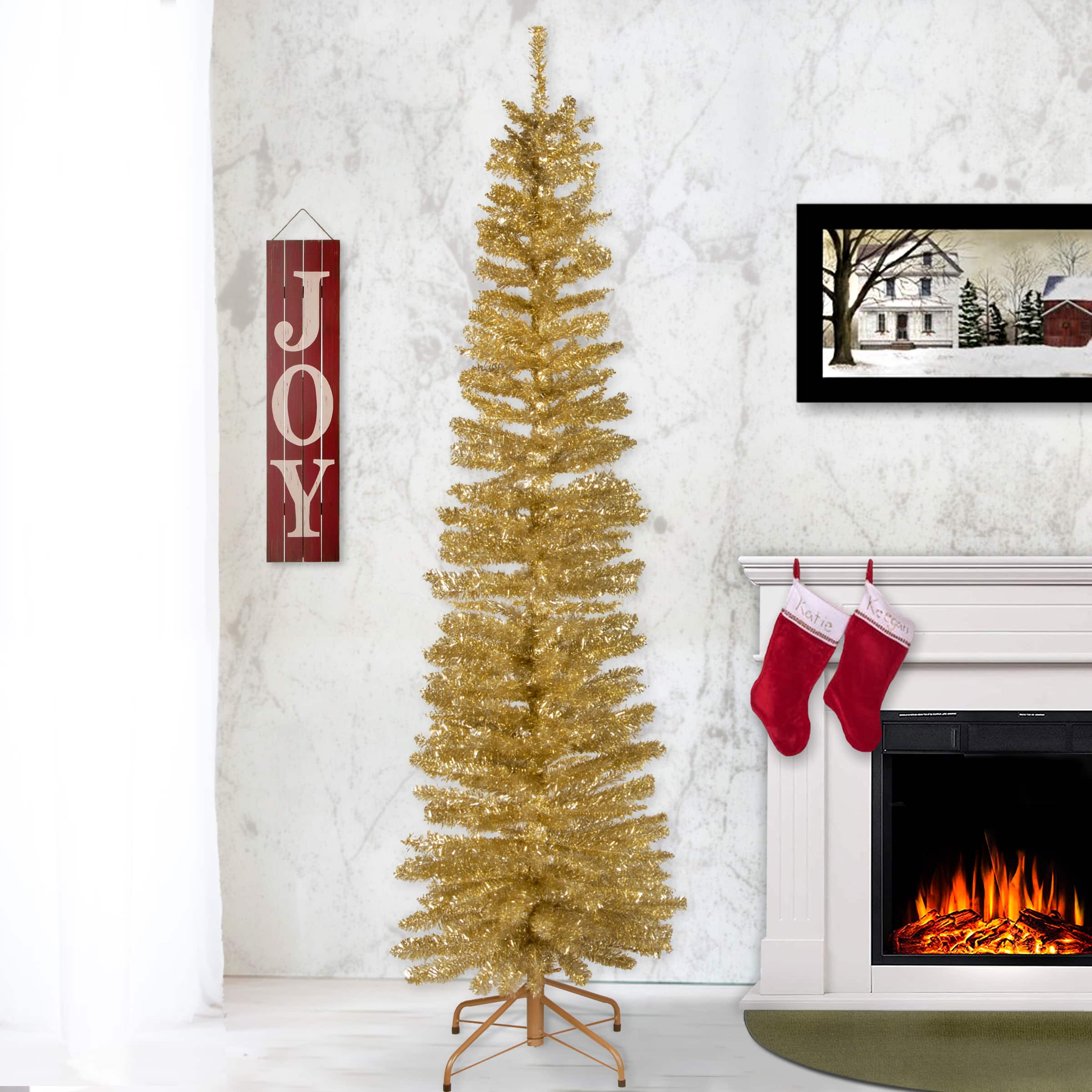 7ft. Unlit Tinsel Artificial Christmas Tree