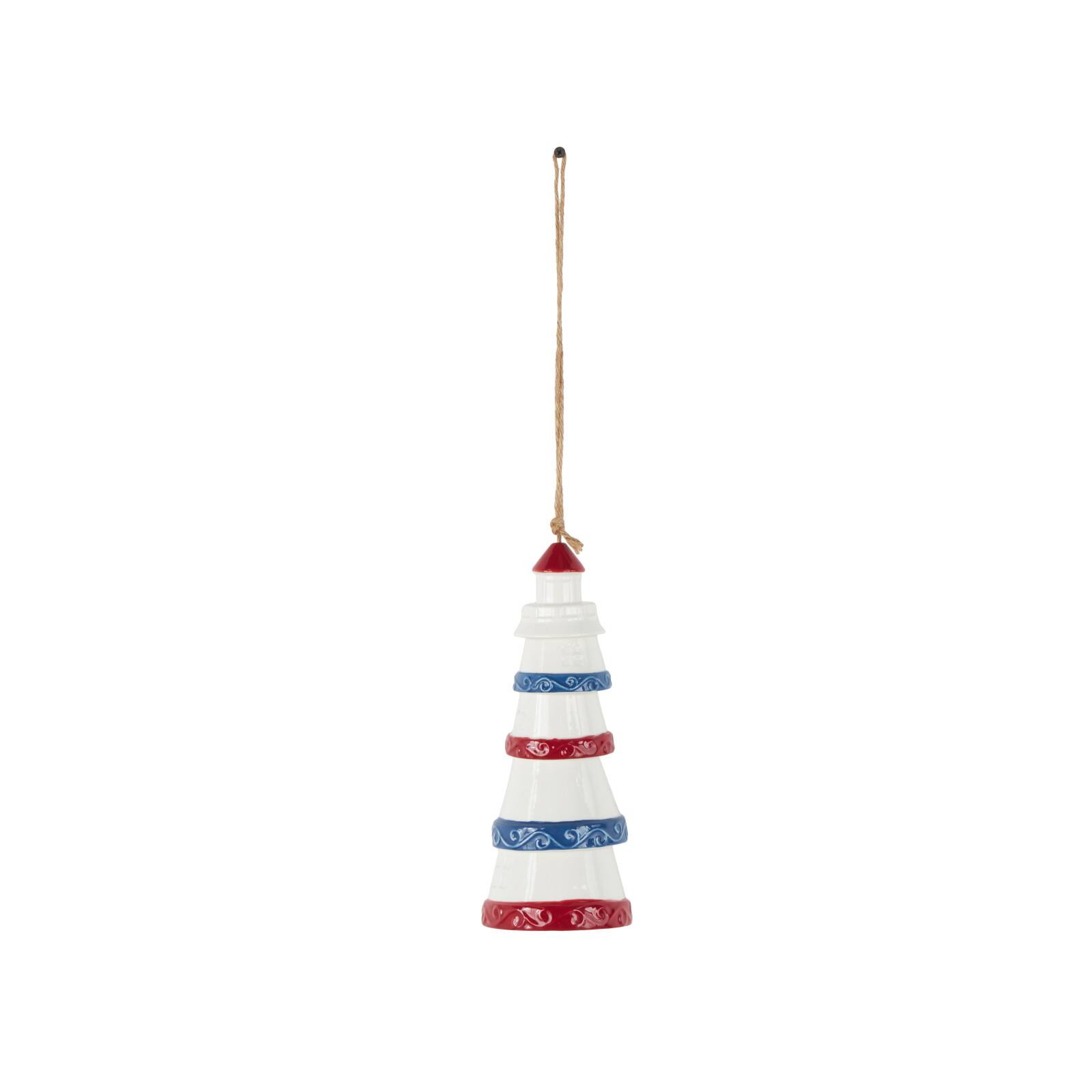 21" Red, White & Blue Ceramic Light House Windchime