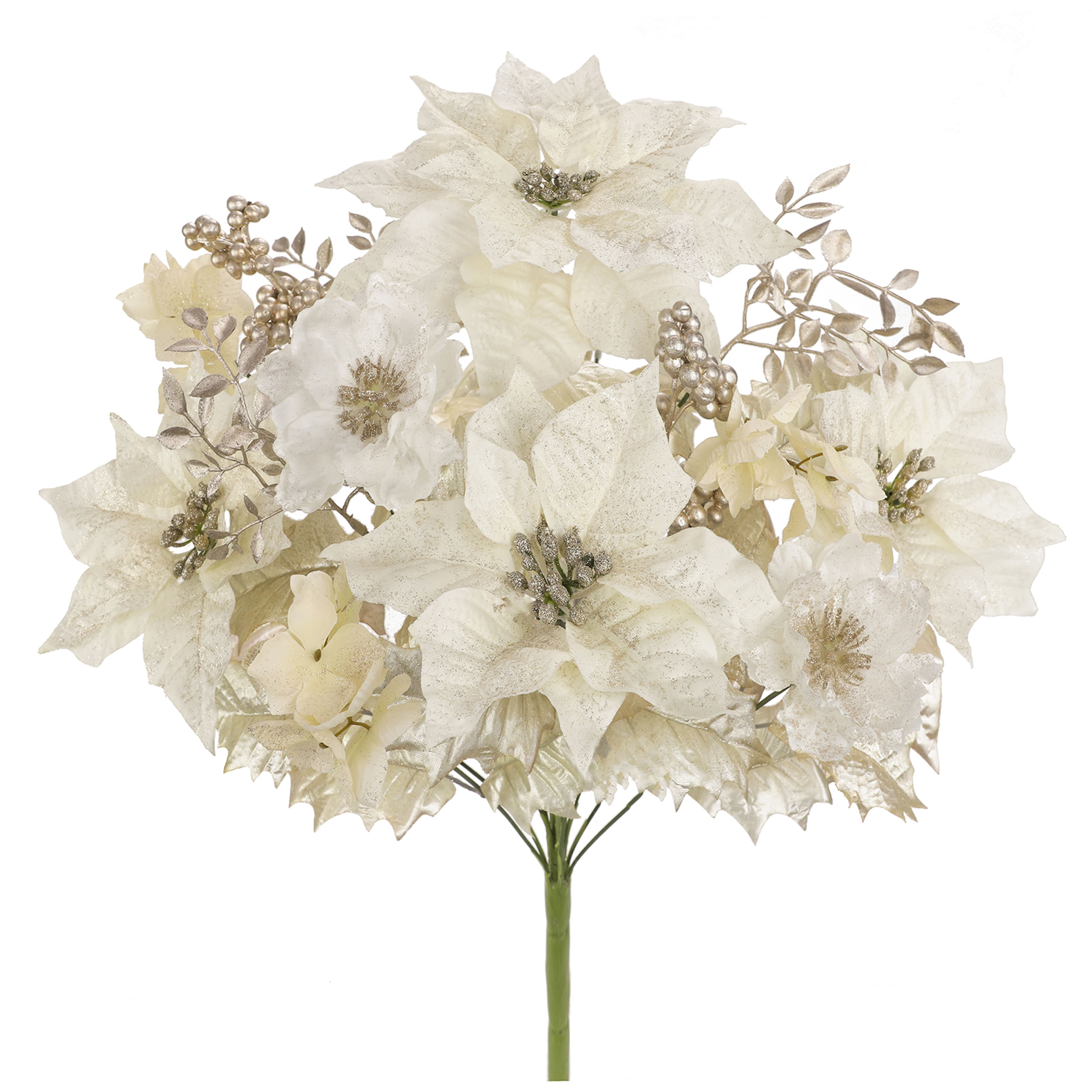 22&#x22; Champagne Poinsettia, Peony &#x26; Berry Deluxe Bush by Ashland&#xAE;