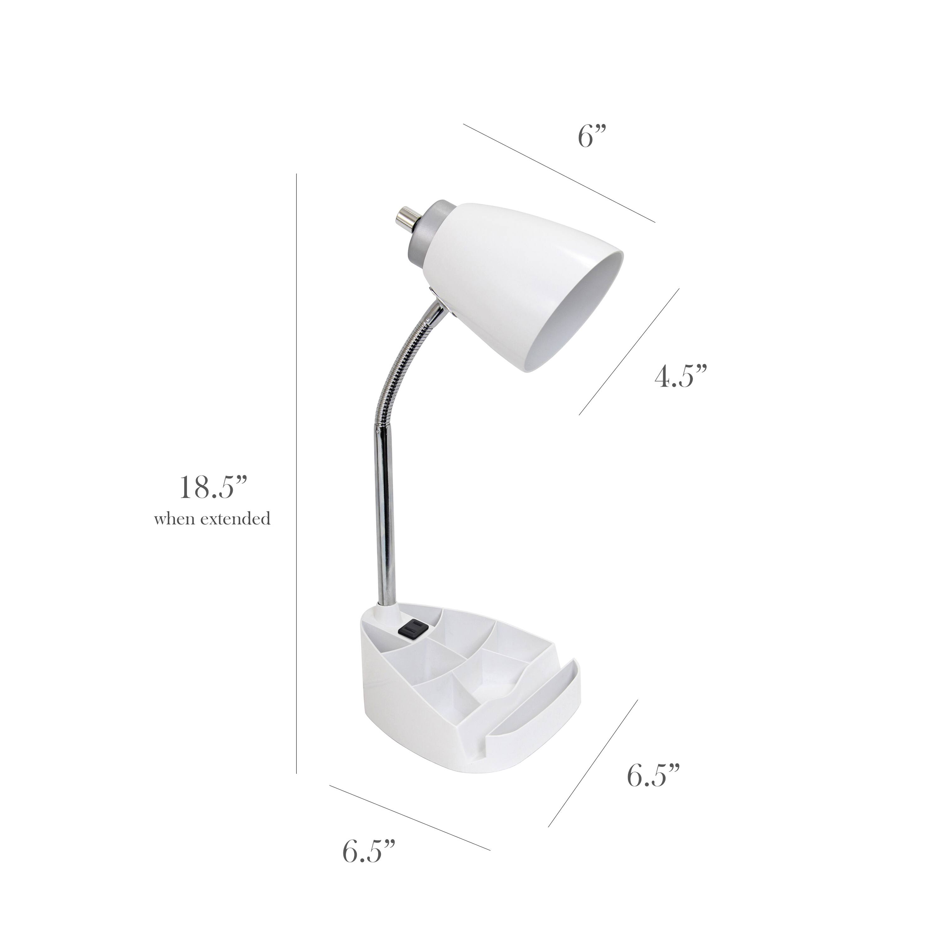 LimeLights 18.5&#x22; Gooseneck Desk Lamp with Tablet Stand and Charging Outlet