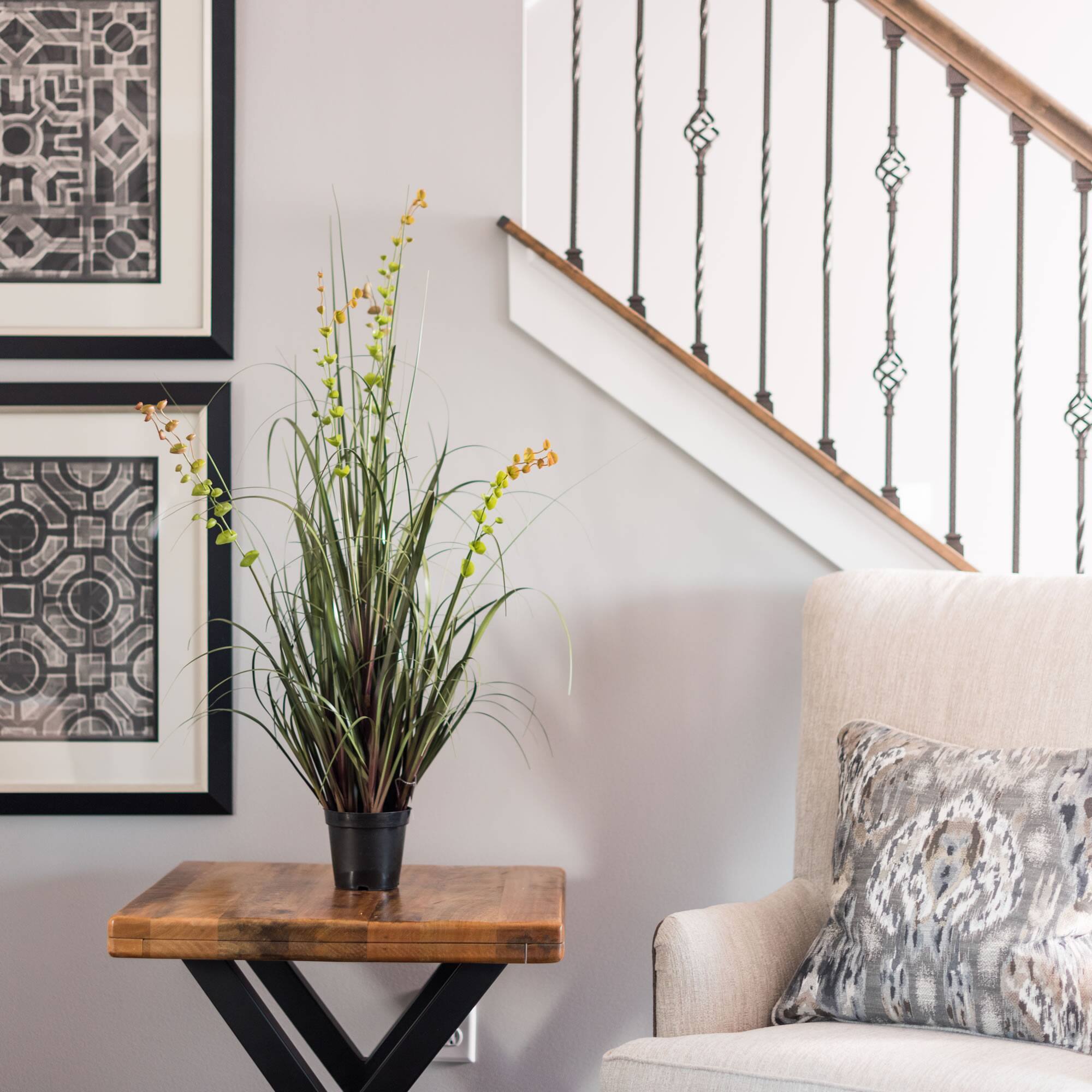 Artificial Potted Green Grass & Eucalyptus