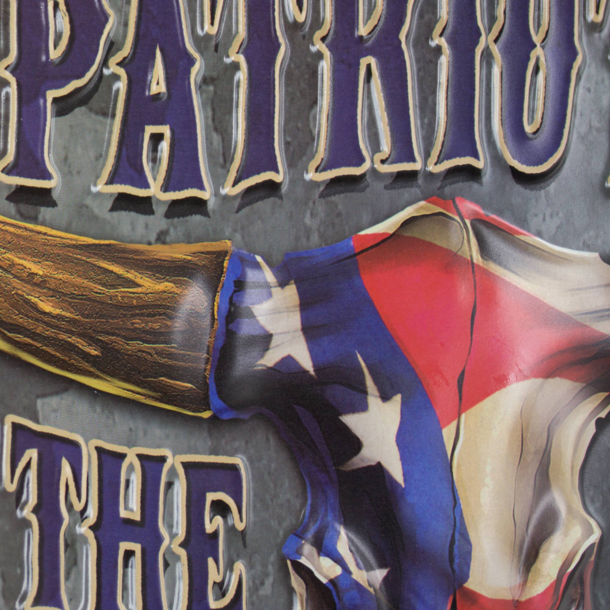 Patriotic to the Bone Embossed Metal Sign