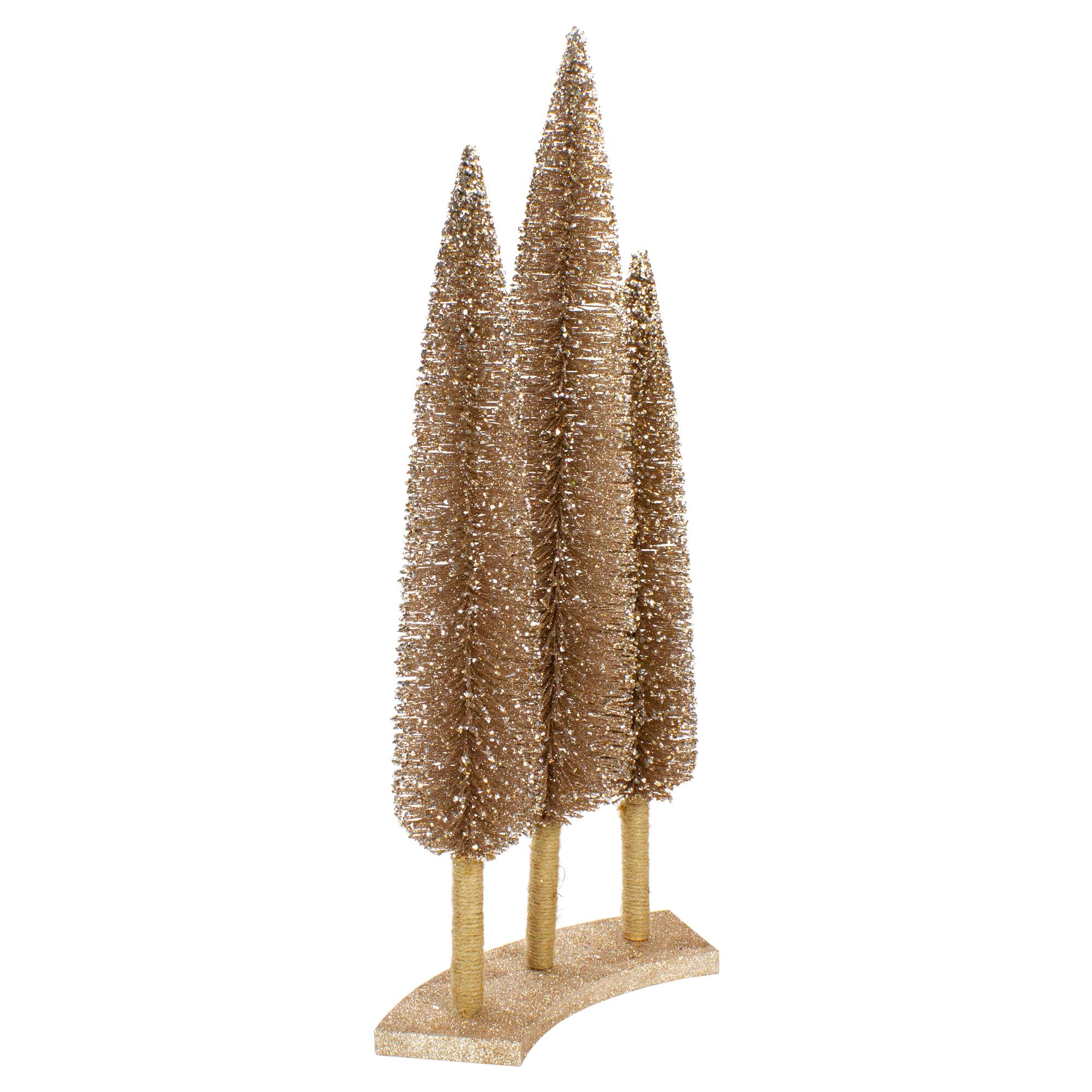 25" Sisal Décor Christmas Trees, Set of 3