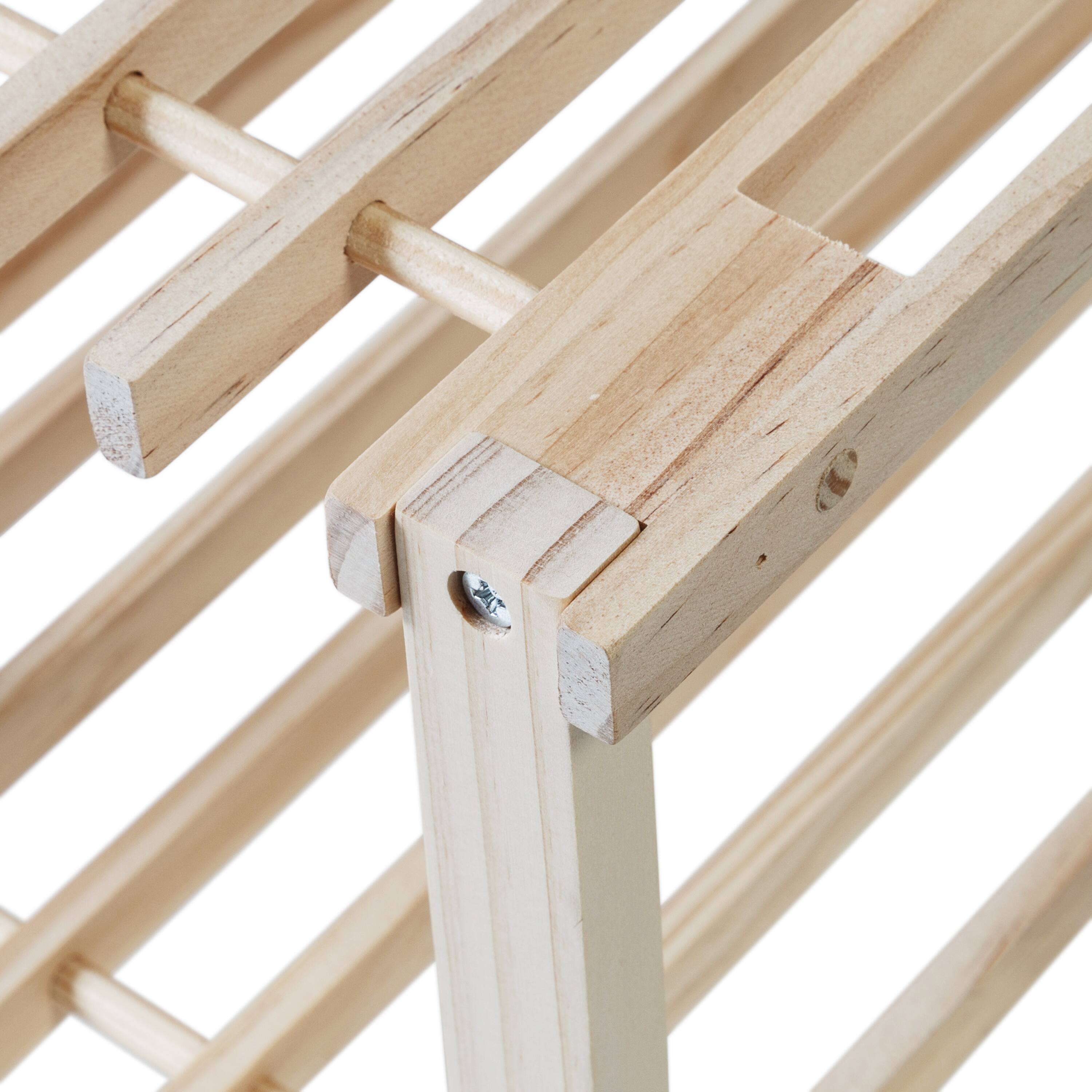 Honey Can Do 2-Tier Natural Wood Shoe Rack