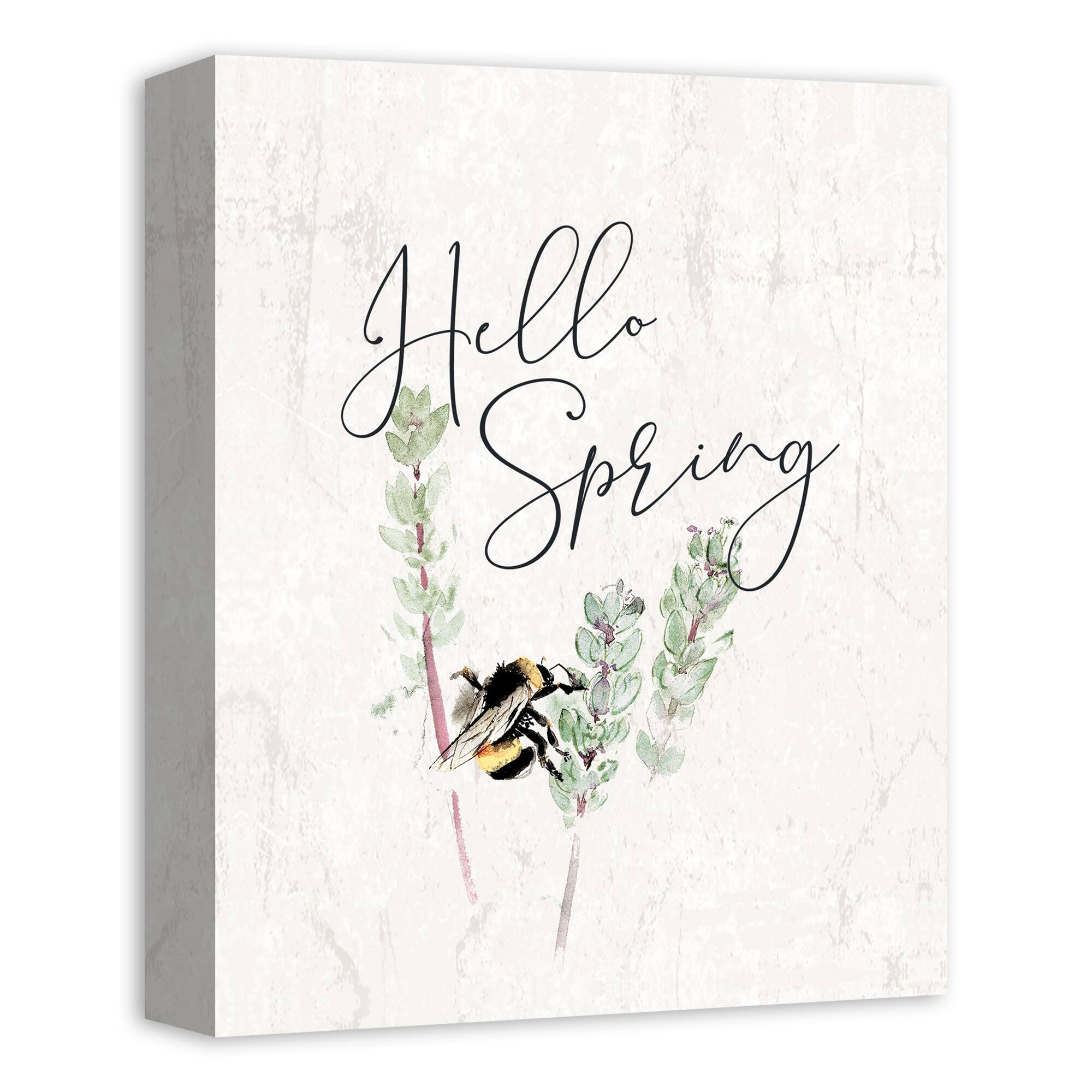 Hello Spring Bee 11&#x22; x 14&#x22; Canvas Wall Art