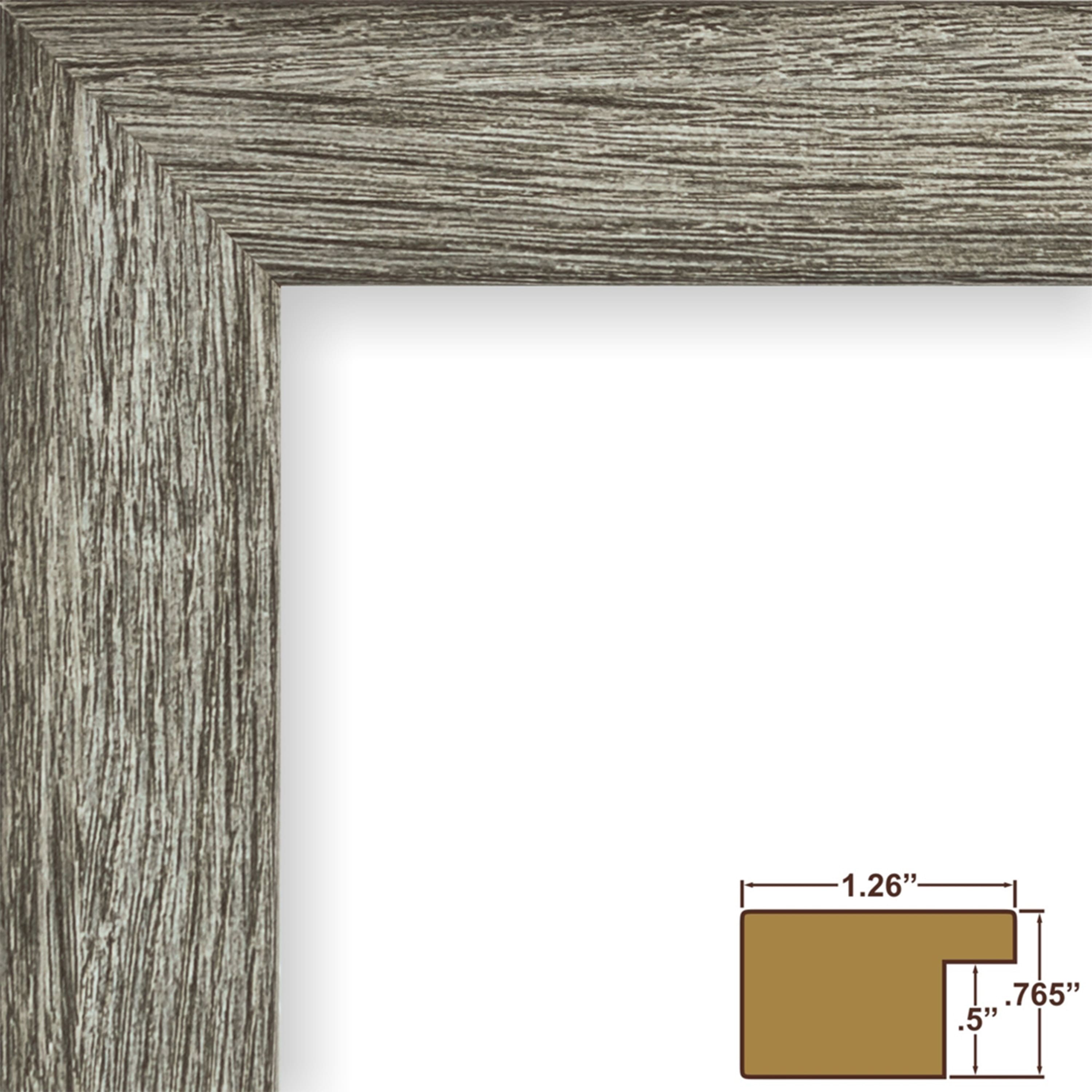 Craig Frames 4 Pack: Bauhaus 125 Barnwood Gray Picture Frame with Mat