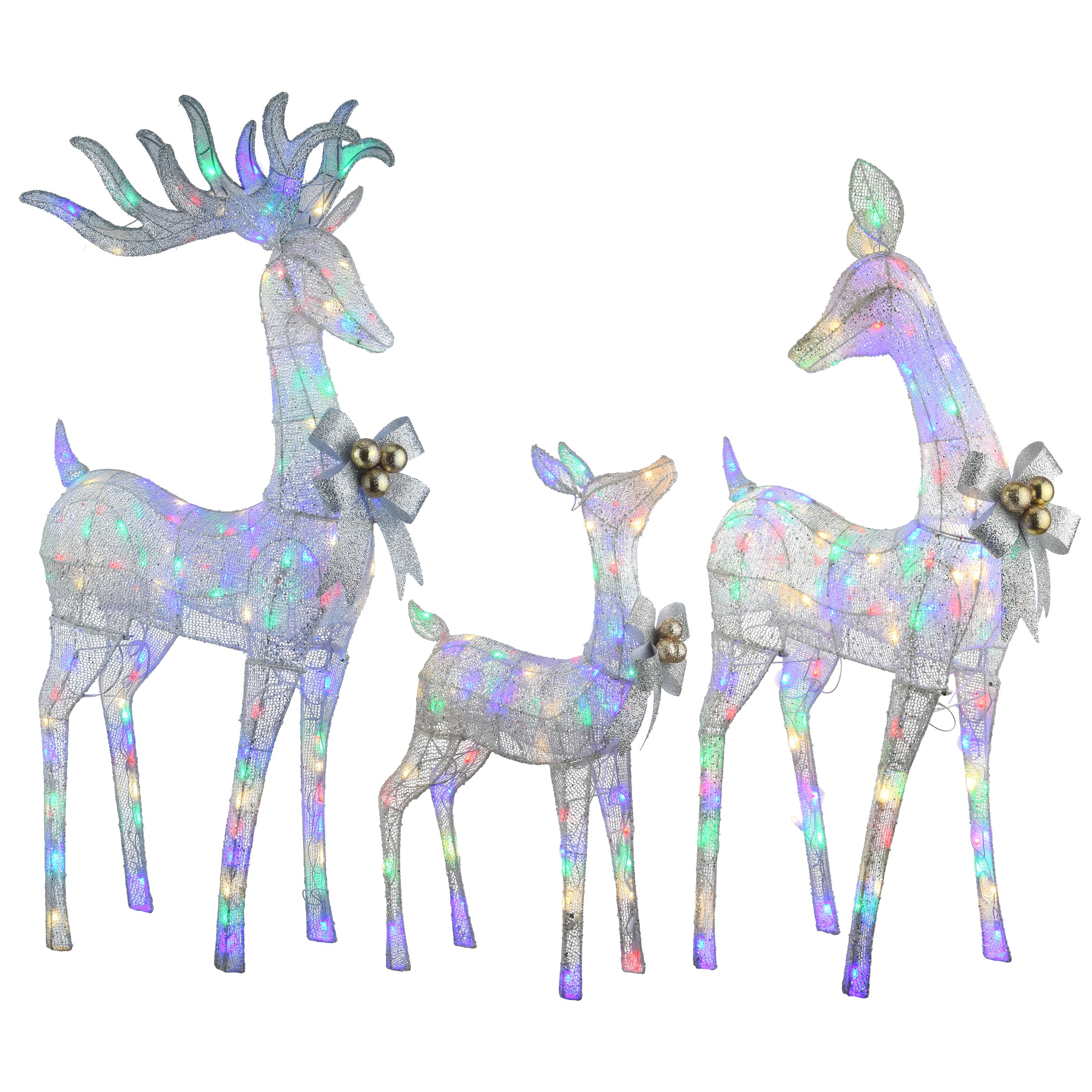 Christmas Decoration Lighted Deer 3 Piece, Light up Christmas