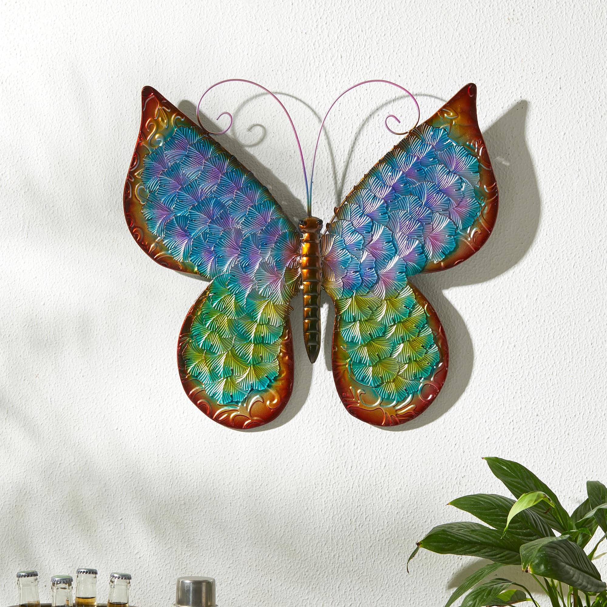 Glitzhome® 20" Colorful Butterfly Metal Wall Décor