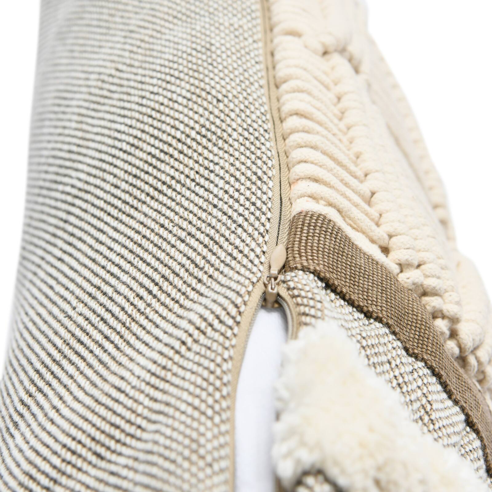 Applique, Macramé & Fringe Cotton Tufted Lumbar Pillow