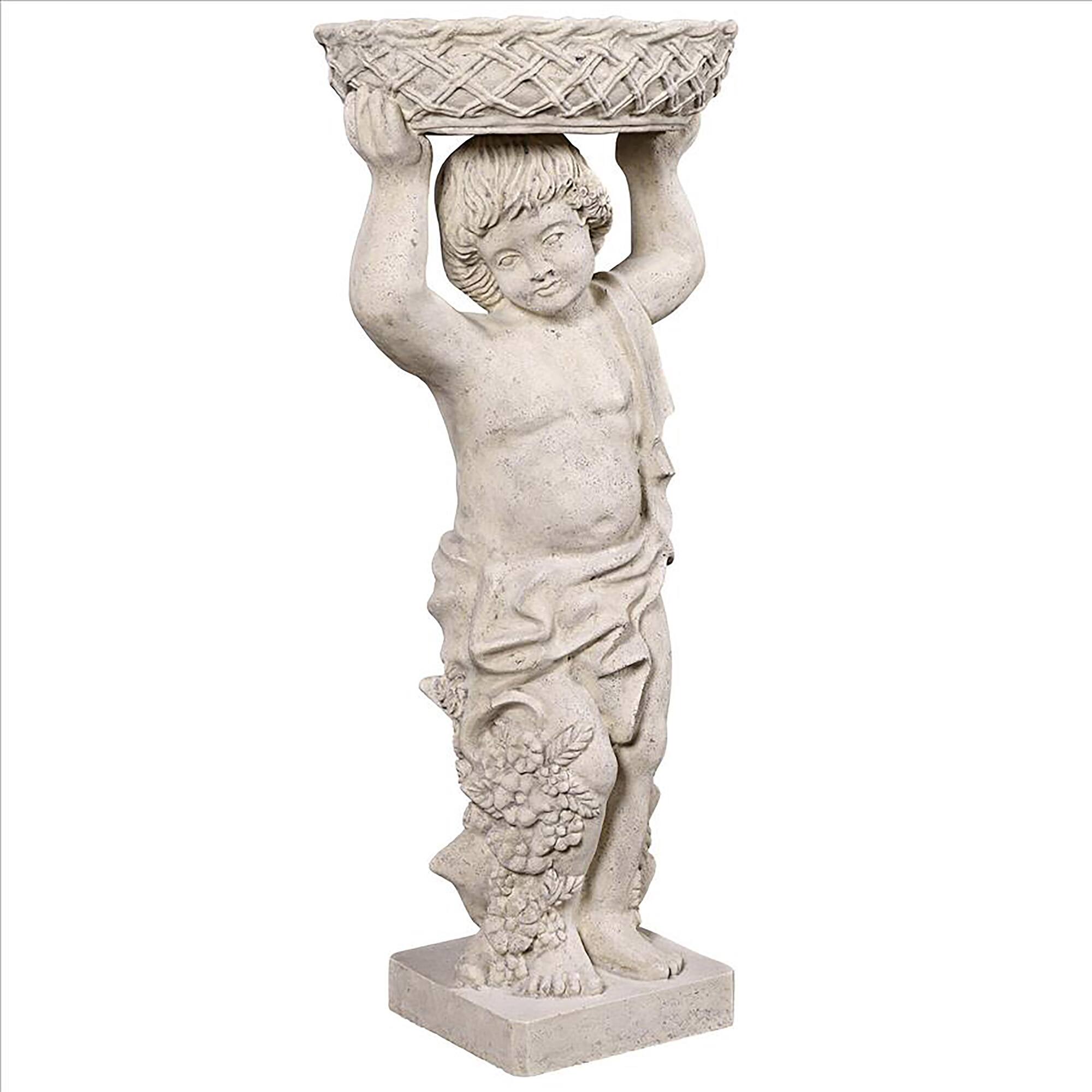 Design Toscano 41&#x22; Bacchus Right Young Bacchus with Basket Planter Garden Statue