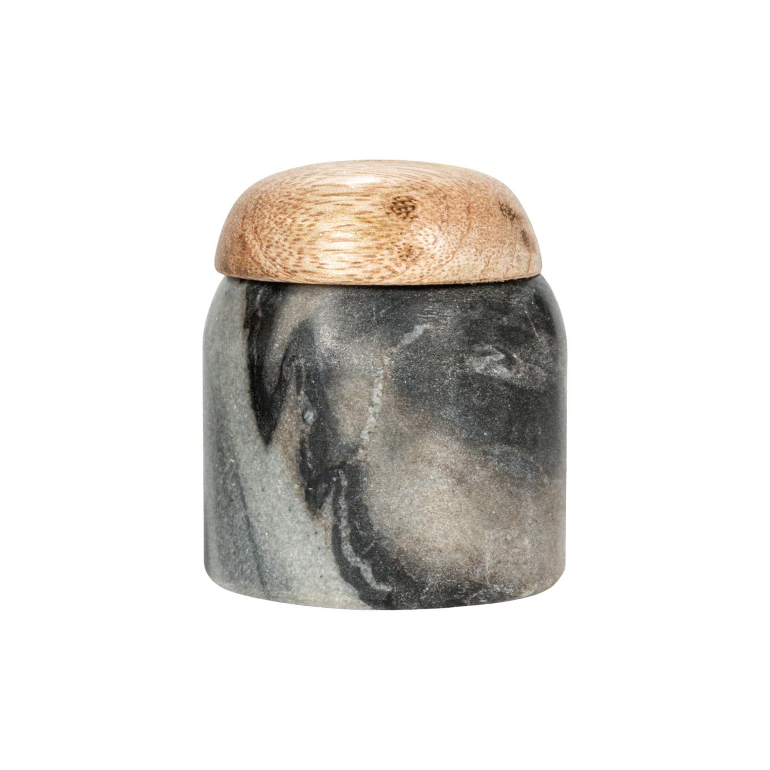 Hello Honey® 3.25" Gray Marble & Mango Wood Pinch Pot with Lid