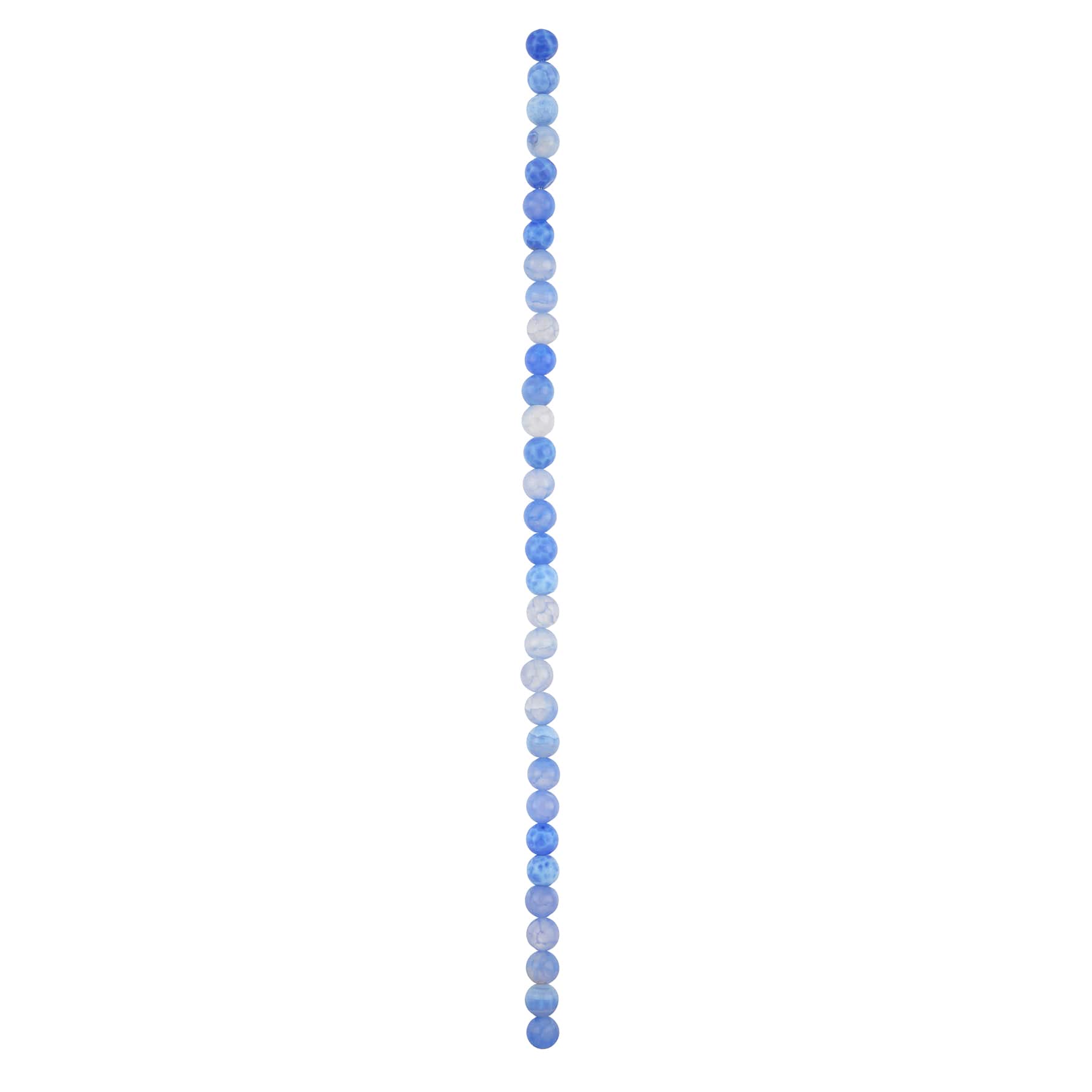 Blue Dyed Fire Agate Round Beads, 8mm by Bead Landing&#x2122;