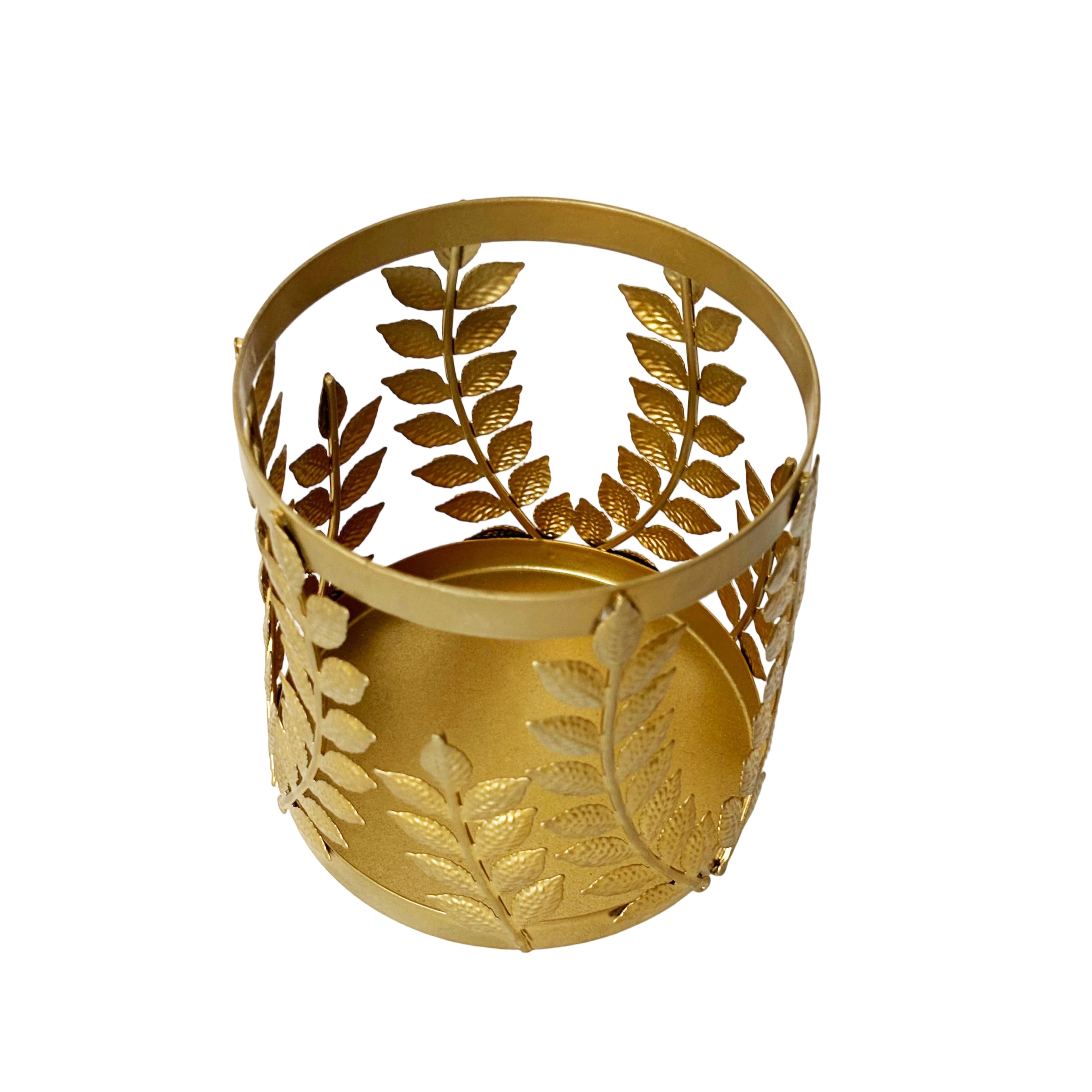 4" Gold Leaf Metal Candle Holder by Ashland®