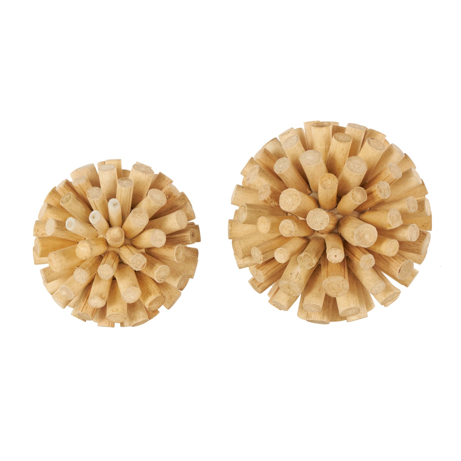 Brown Wood Handmade Tree Trunk Inspired Decorative Orbs & Vase Filler Set