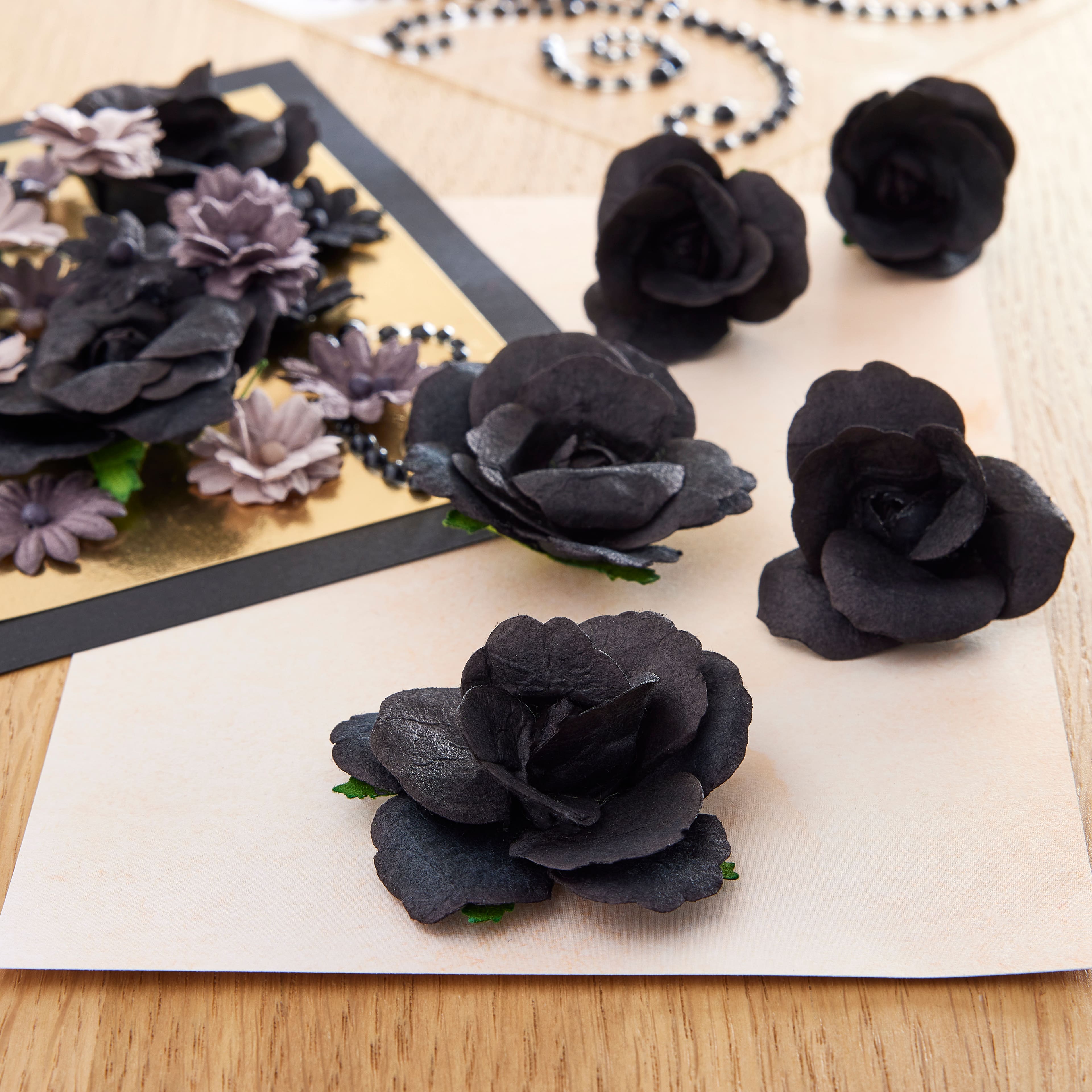 Black Paper Roses by Recollections&#x2122;, 12ct.