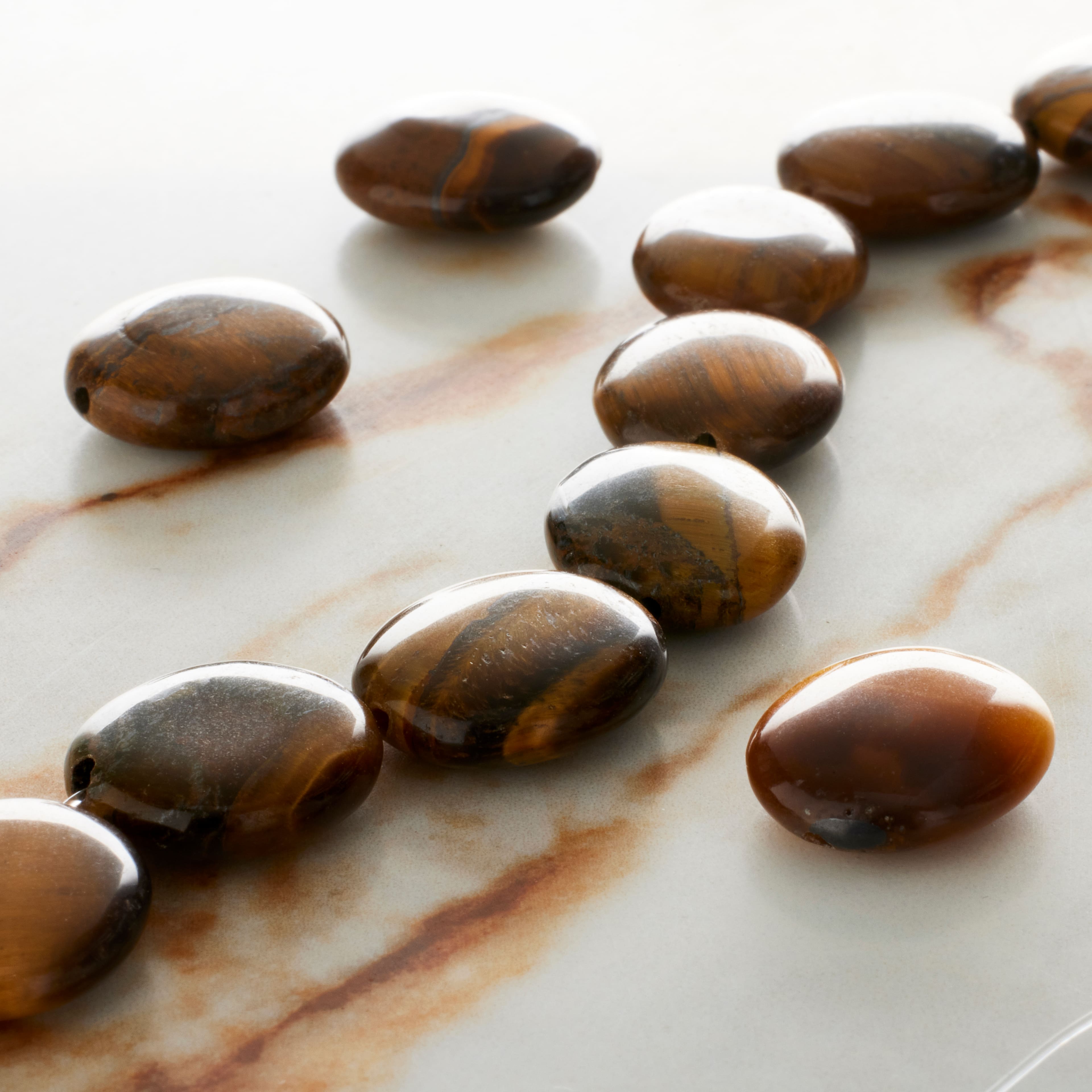 Tiger&#x27;s Eye Oval Beads, 16mm by Bead Landing&#x2122;