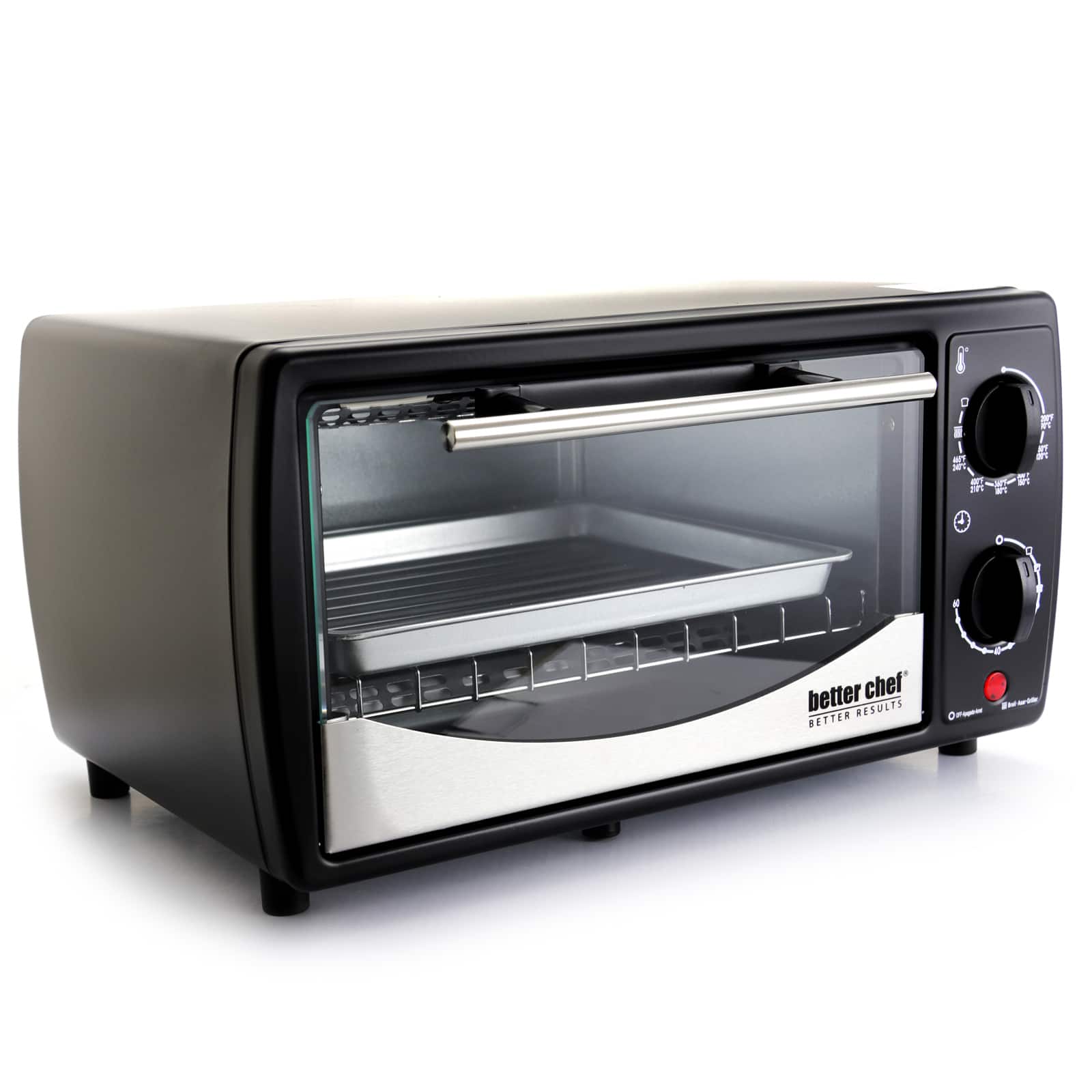 Better Chef 9L Black with Stainless Steel Front Toaster Oven Broiler