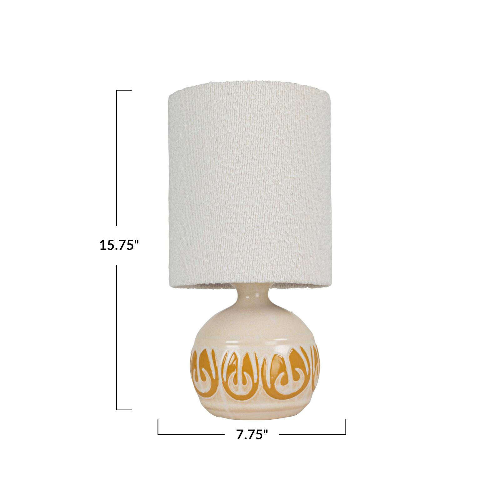 Hello Honey® 15.75" Yellow & Cream Sunlit Embossed Stoneware Table Lamp, 2ct.
