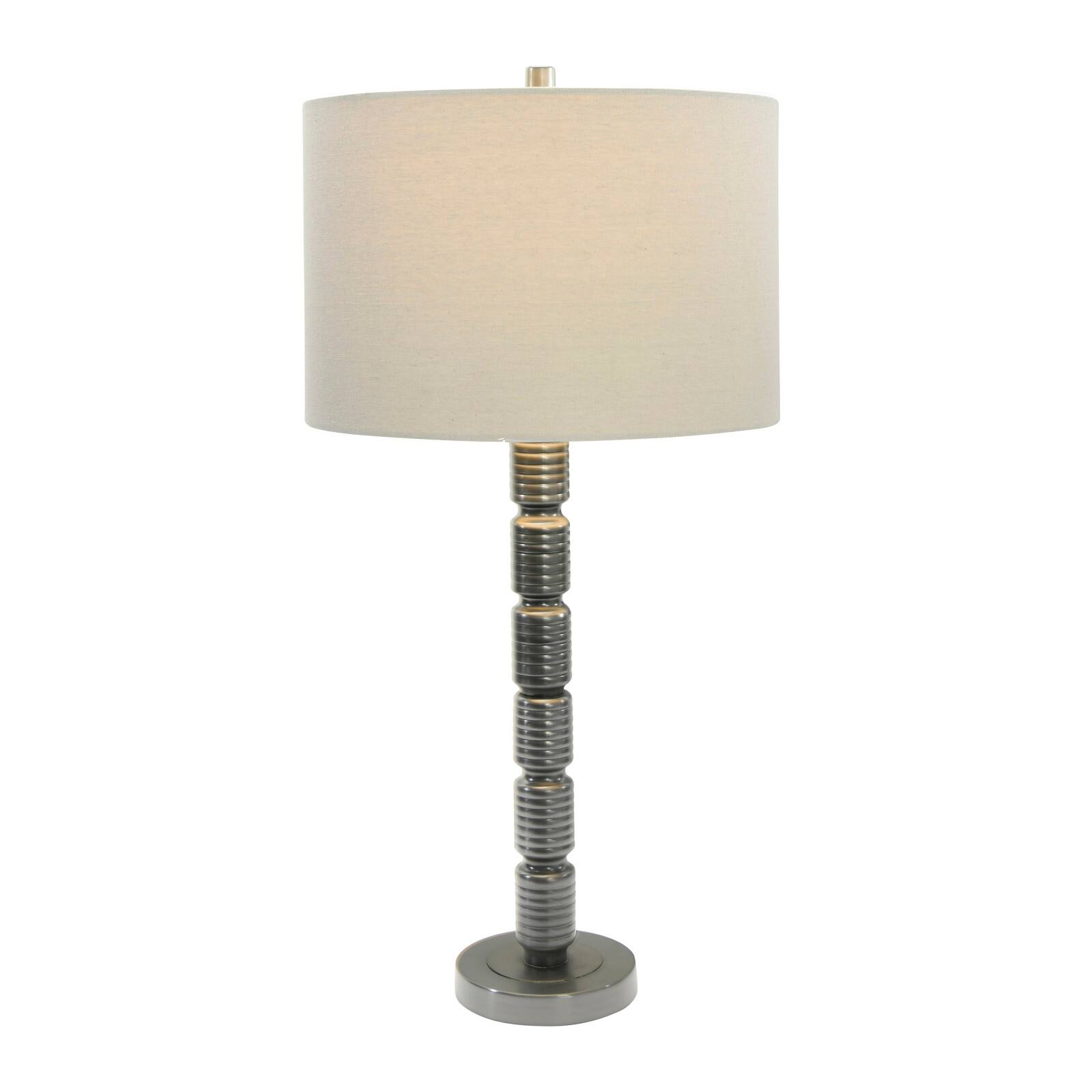 28.7&#x22; Faceted Metal Column Table Lamp