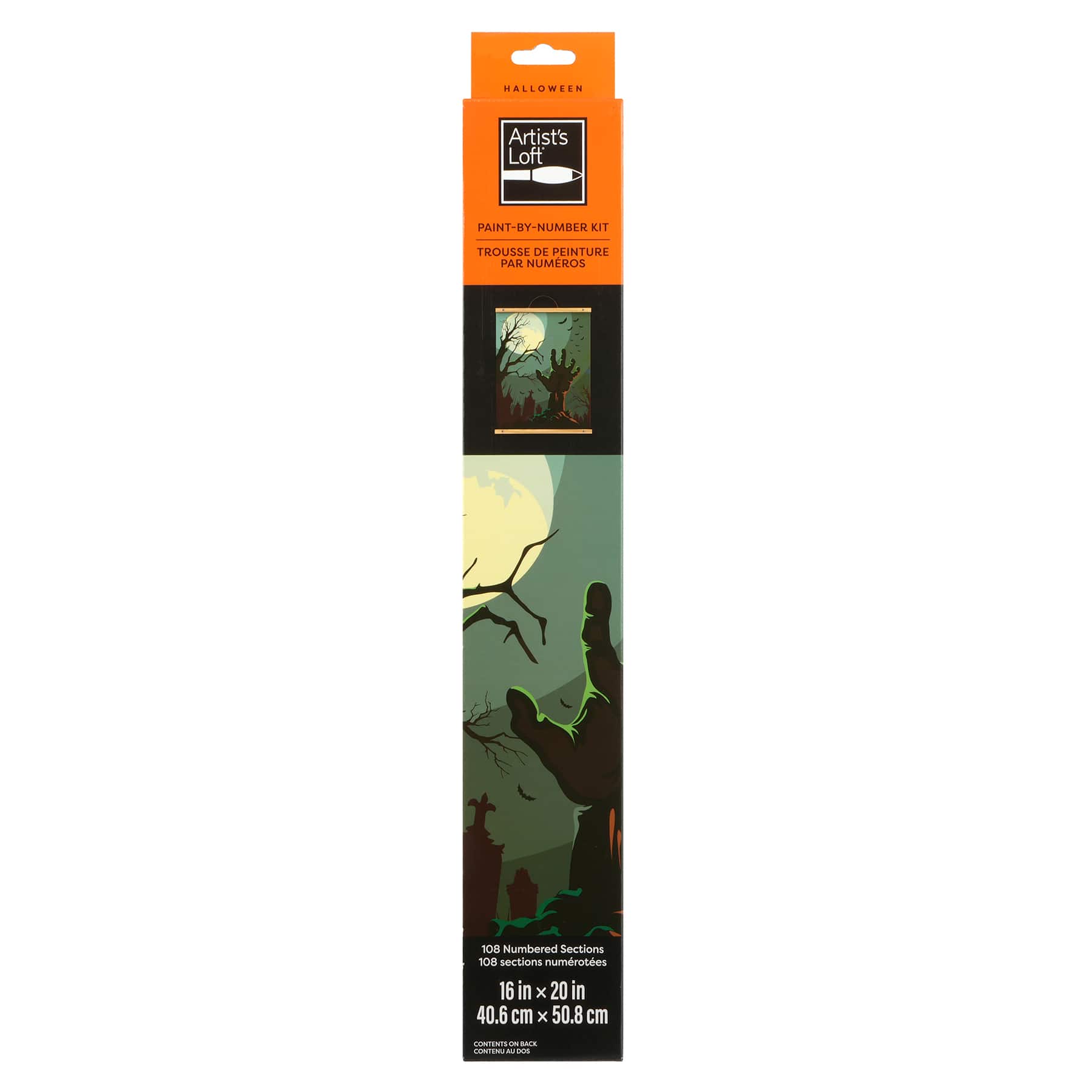 16&#x22; x 20&#x22; Zombie Graveyard Paint-by-Number Kit with Wood Display Hanger by Artist&#x27;s Loft&#xAE;