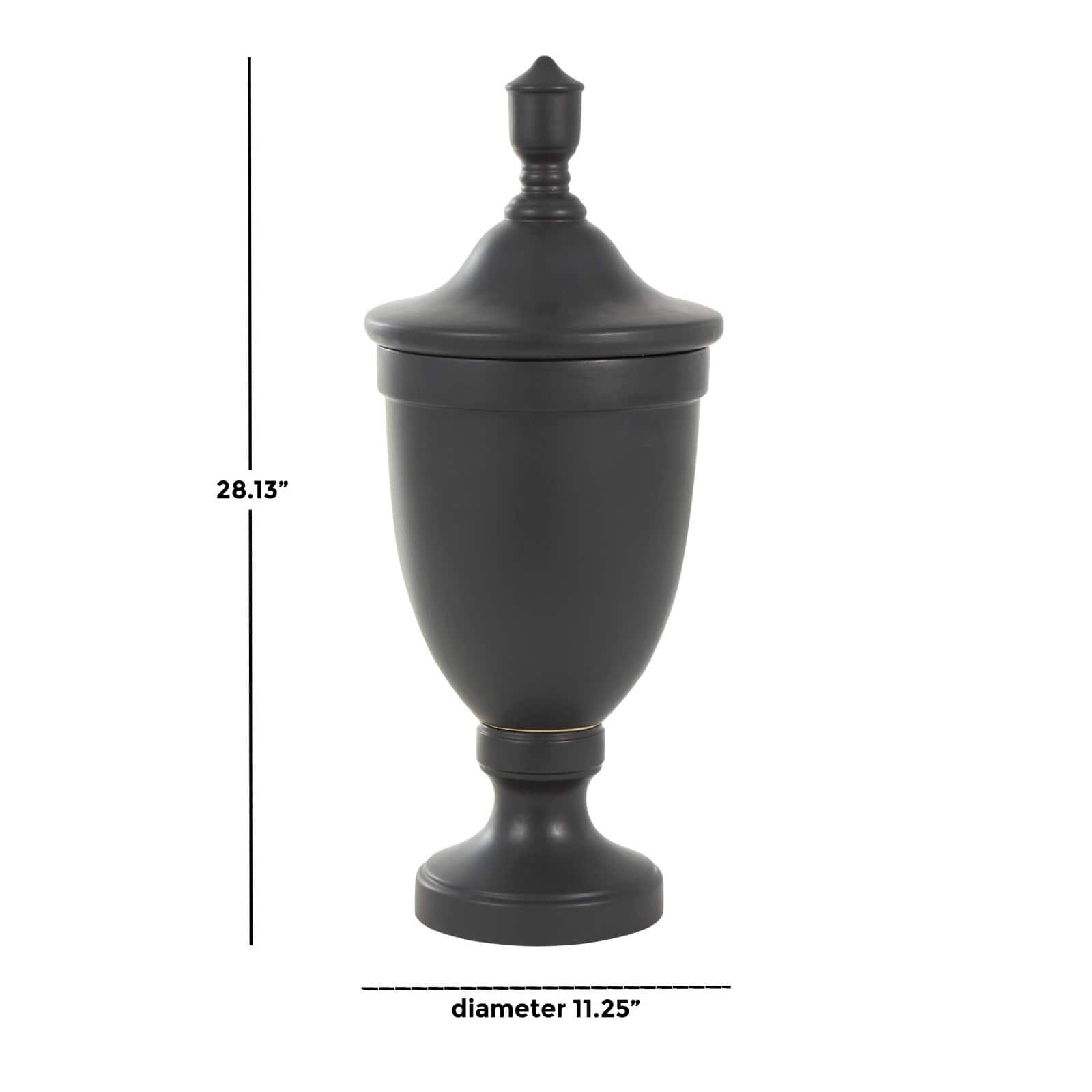 Ceramic Fluted Urn-Shaped Living Room Decorative Jar with Lid