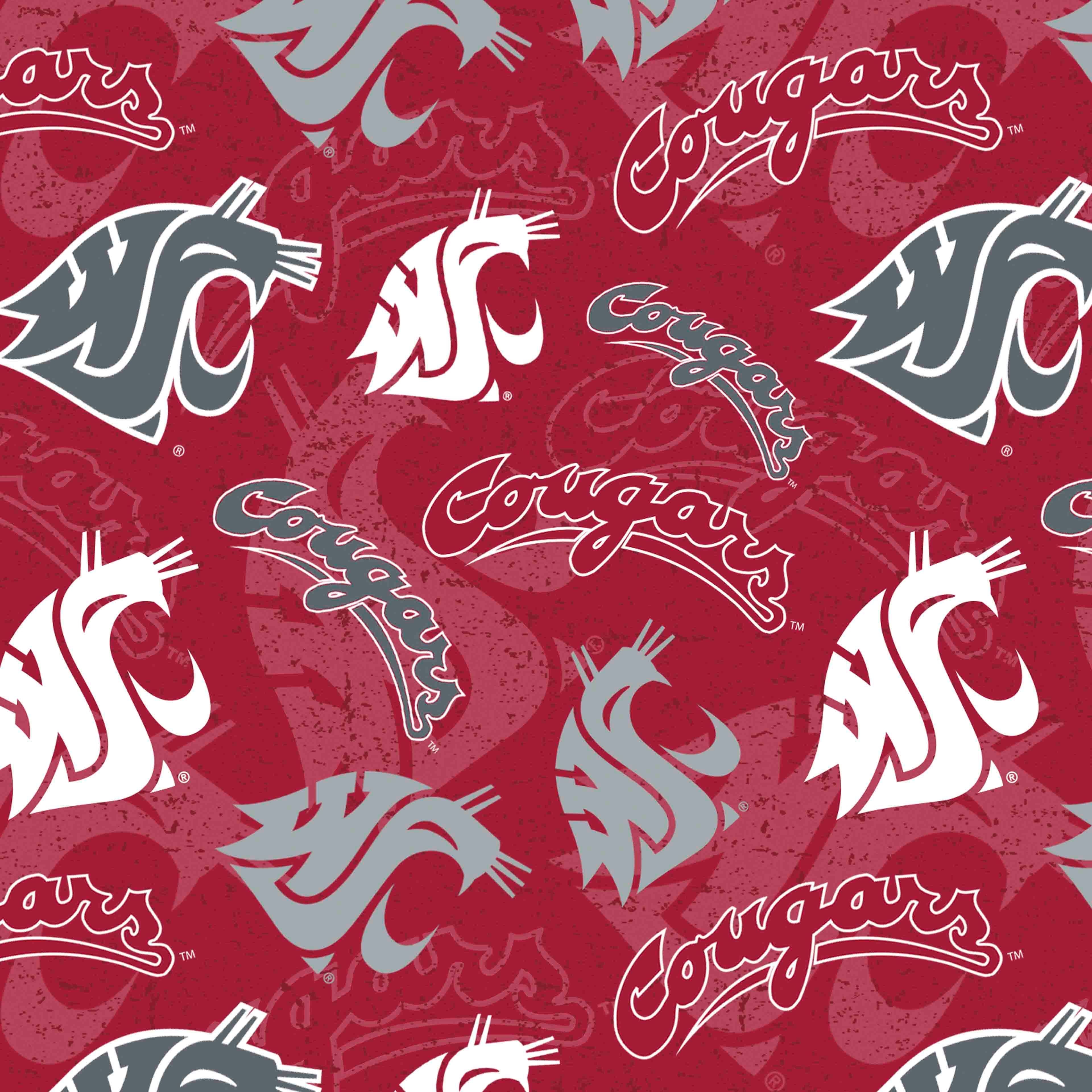 NCAA Washington State University Cougars Cotton Fabric