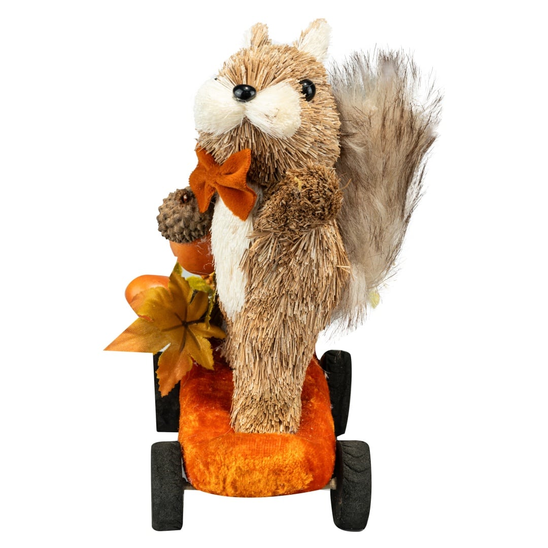 7" Squirrel on Skateboard with Acorns Natural Décor by Ashland®