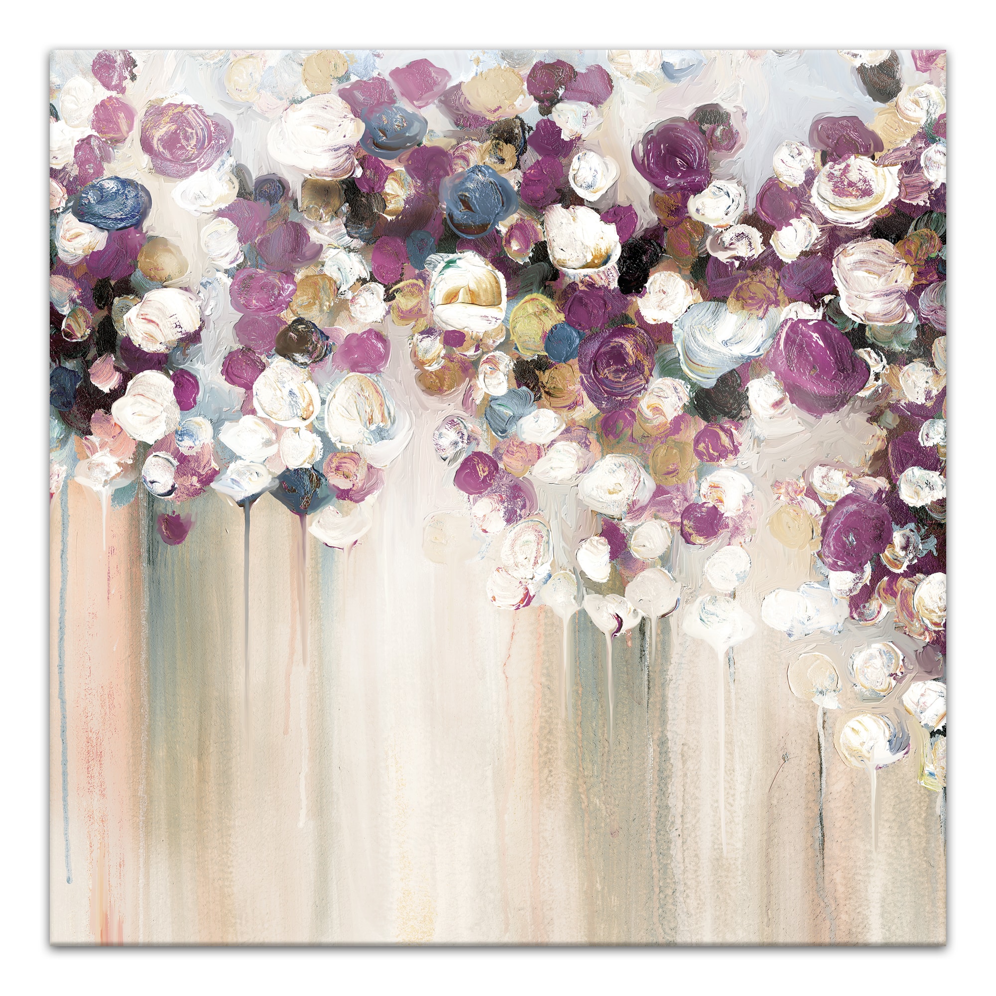 Painted Purple Flowers 24" x 24" Canvas Wall Art