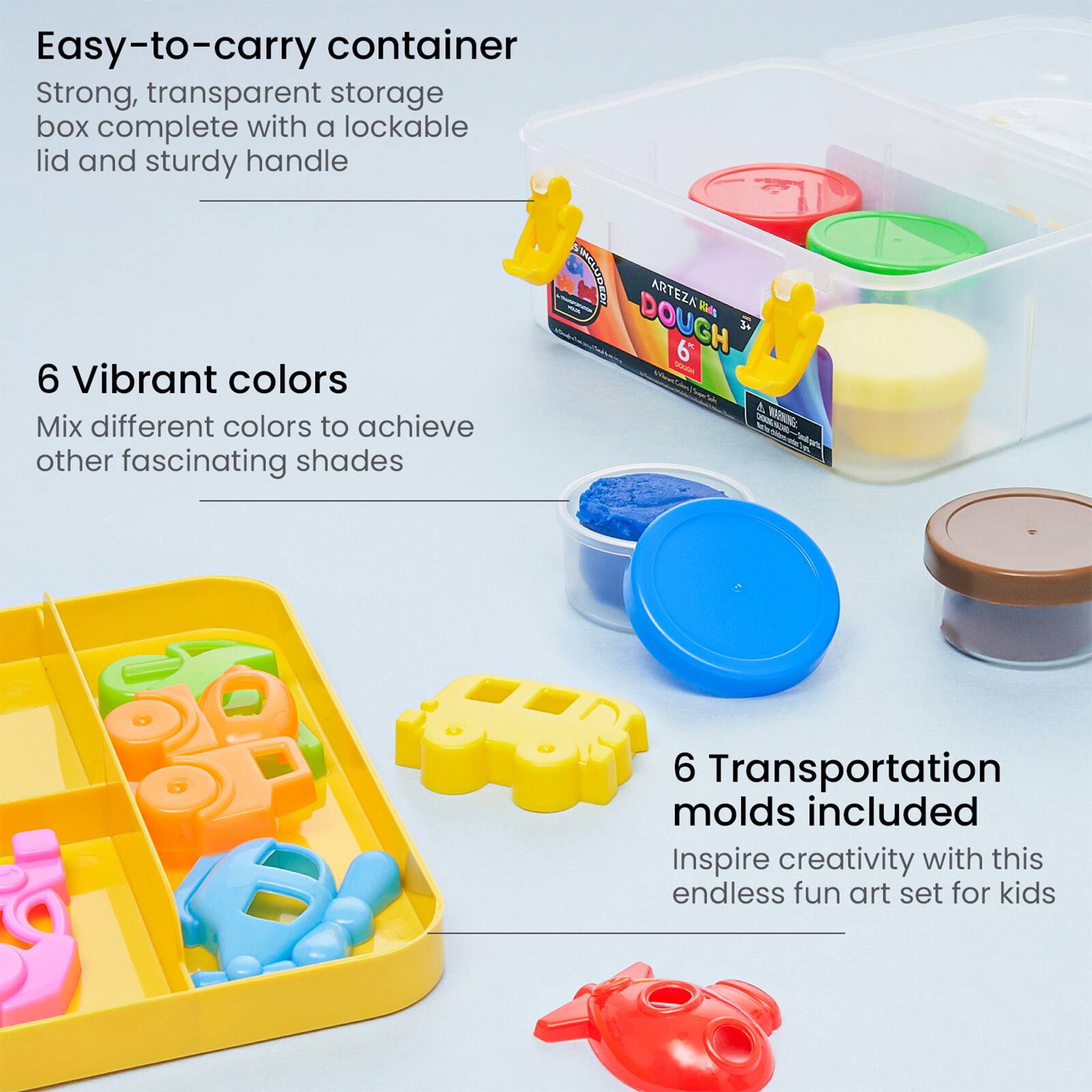 Arteza&#xAE; Kids Transportation Dough Kit