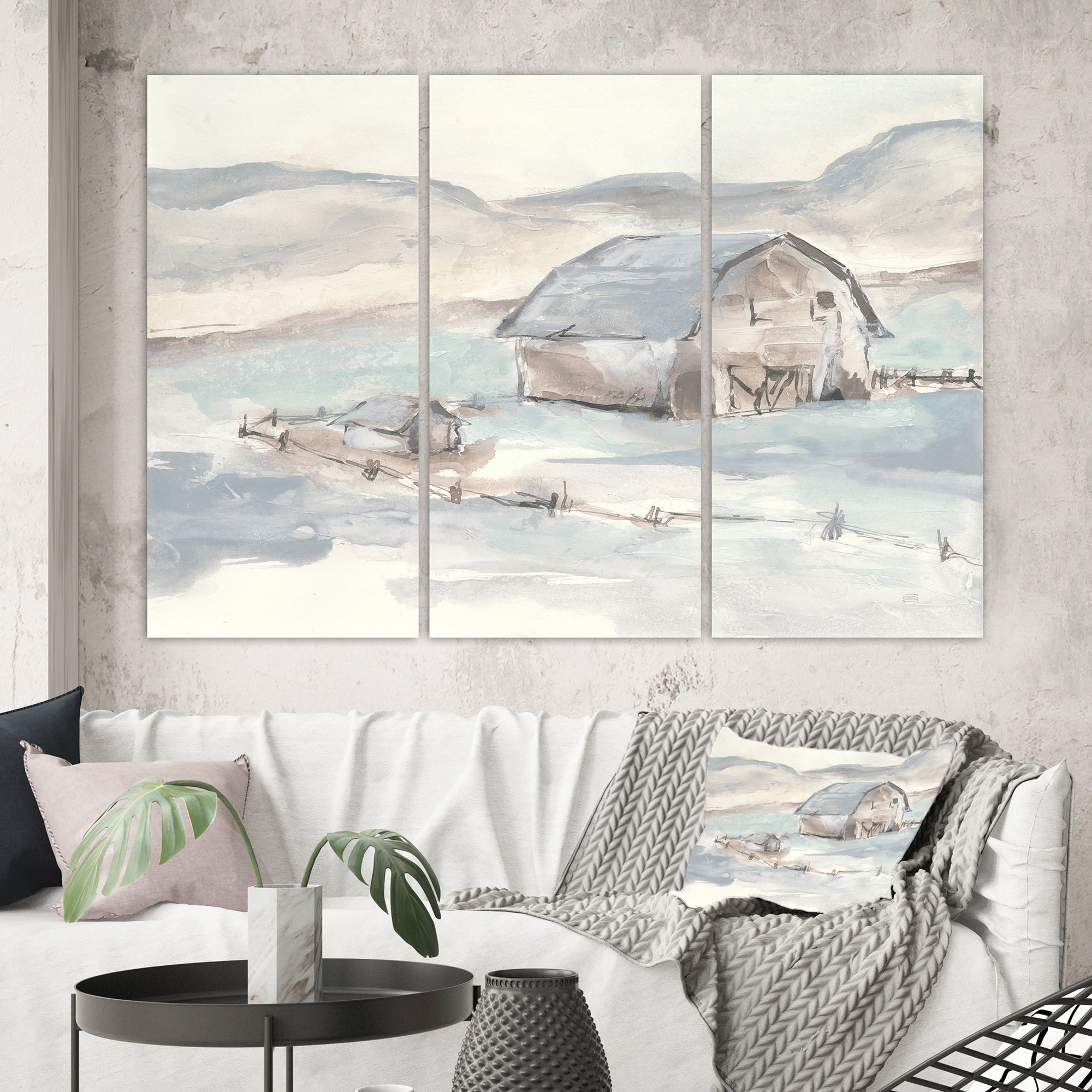 Designart - Farmhouse Barn Grey IV - Modern Farmhouse Premium Canvas Wall Art
