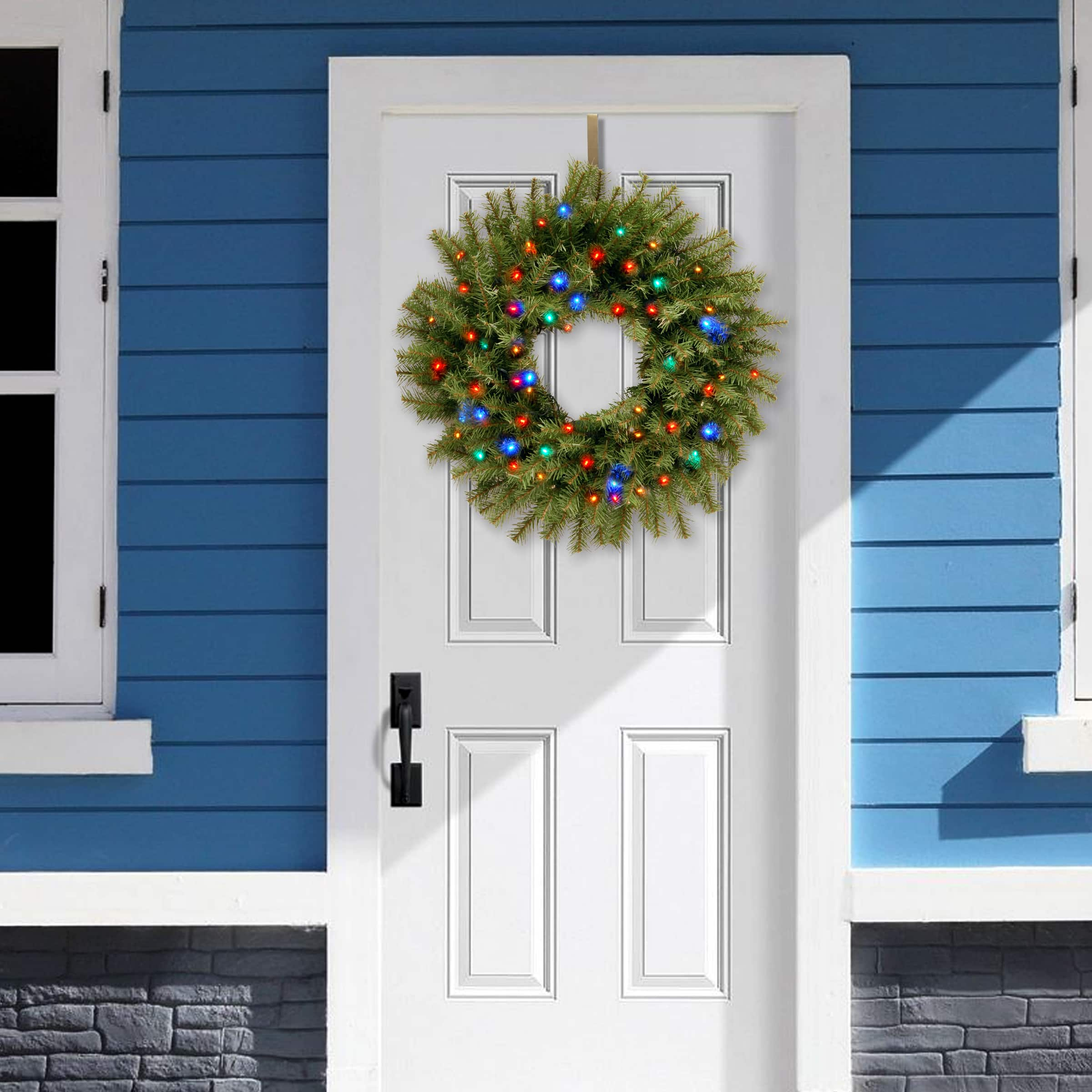 24&#x22; Norwood Fir Wreath With Multicolored LED Lights