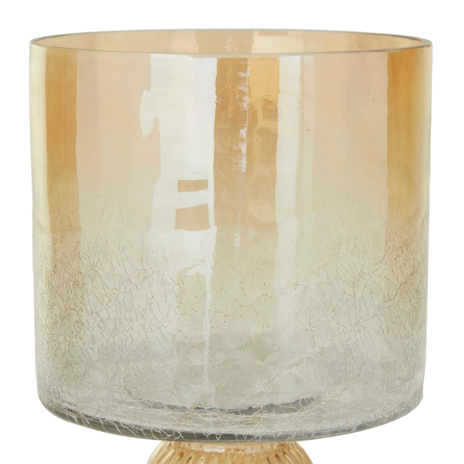 11" Brown Glass Traditional Hurricane Candle Holder