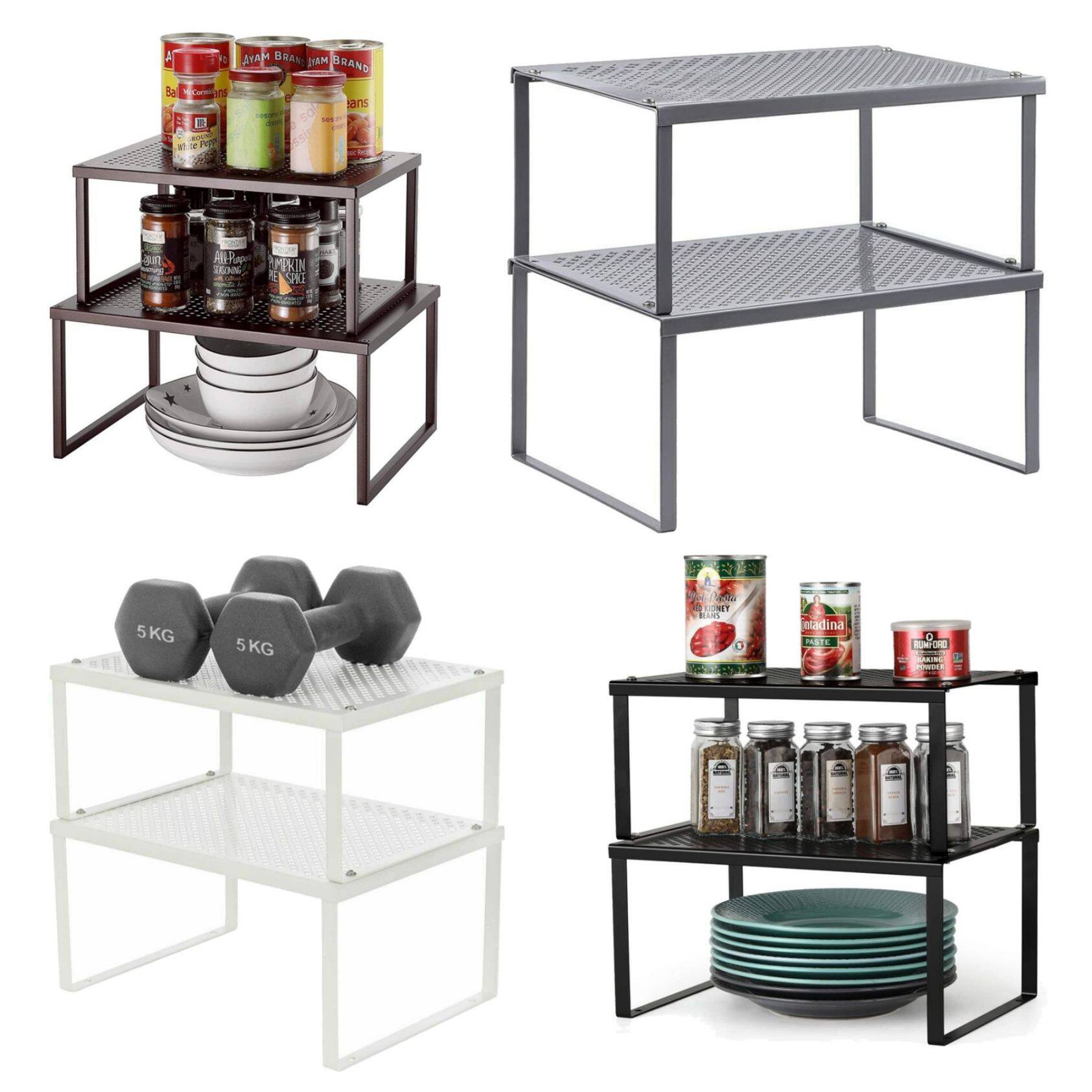 NEX™ Expandable & Stackable Kitchen Cabinet & Counter Shelf Organizer, 2ct.