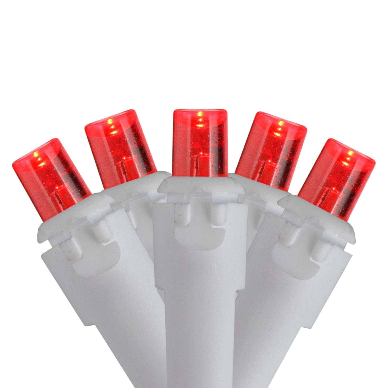 100ct. Red LED Wide Angle Icicle Christmas String Lights with White Wire