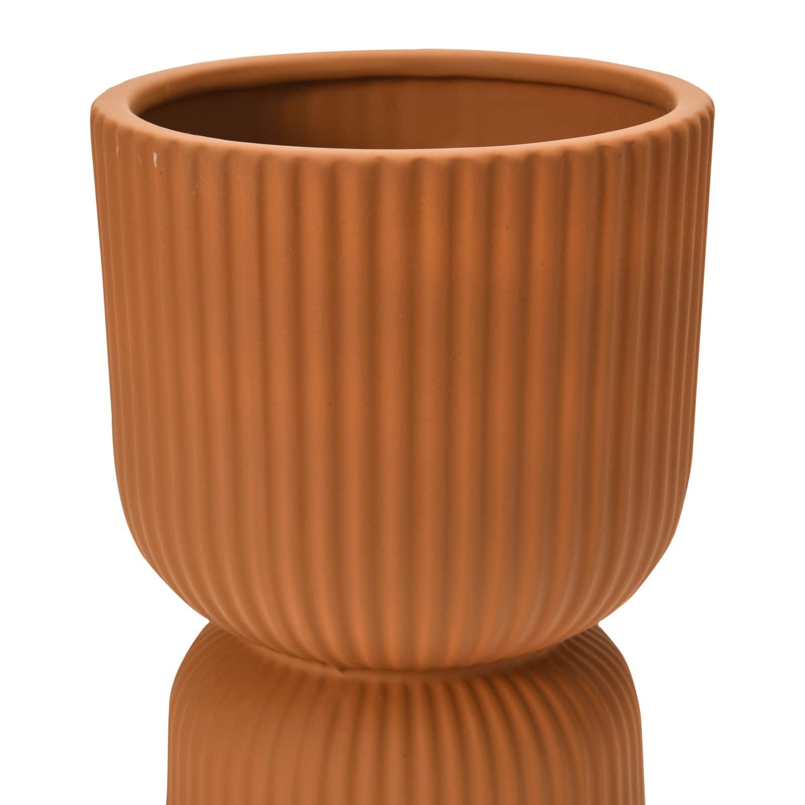Hello Honey&#xAE; 8&#x22; Latex Glaze Stoneware Pleated Footed Planter